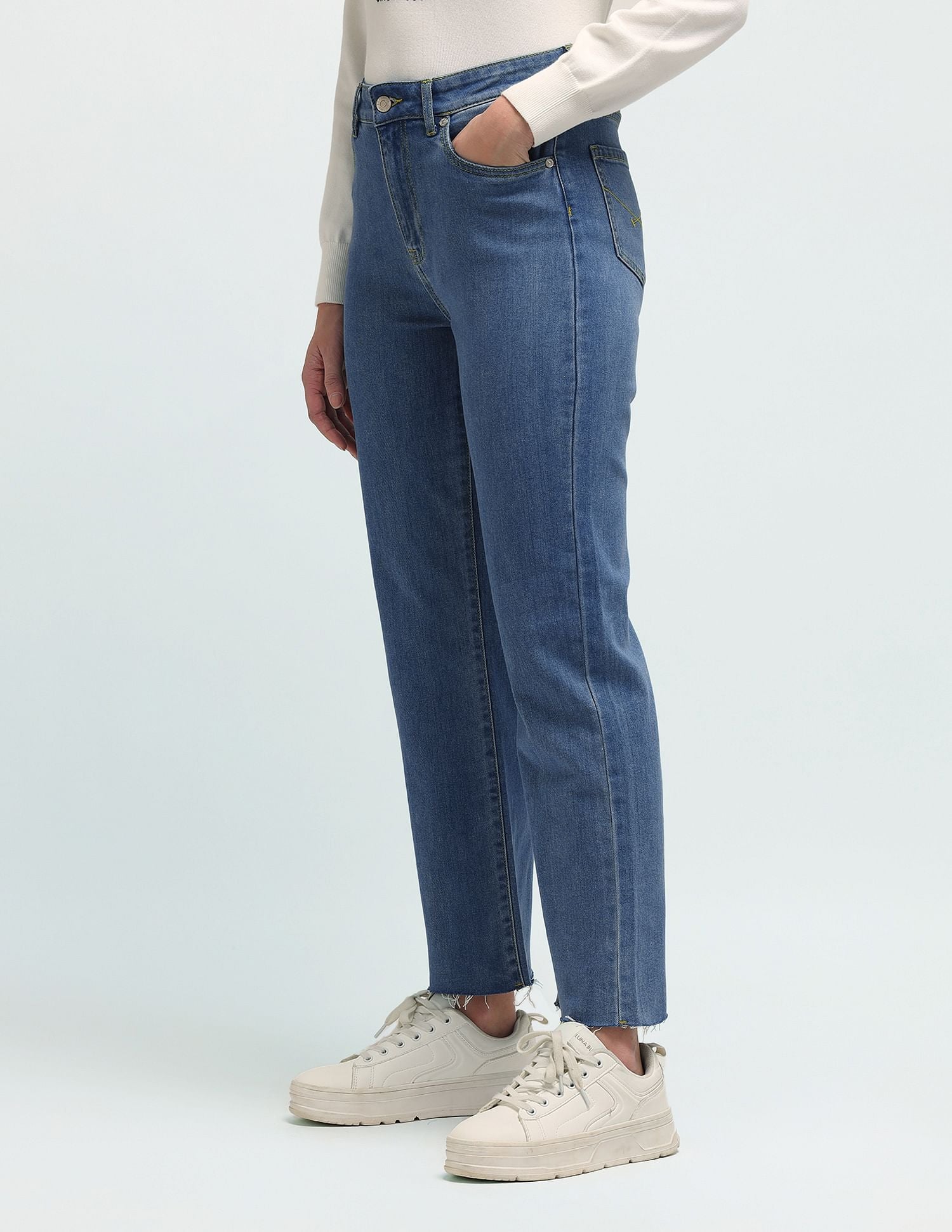 High Rise Straight Fit Jeans Blue - U.S. POLO ASSN. | Large