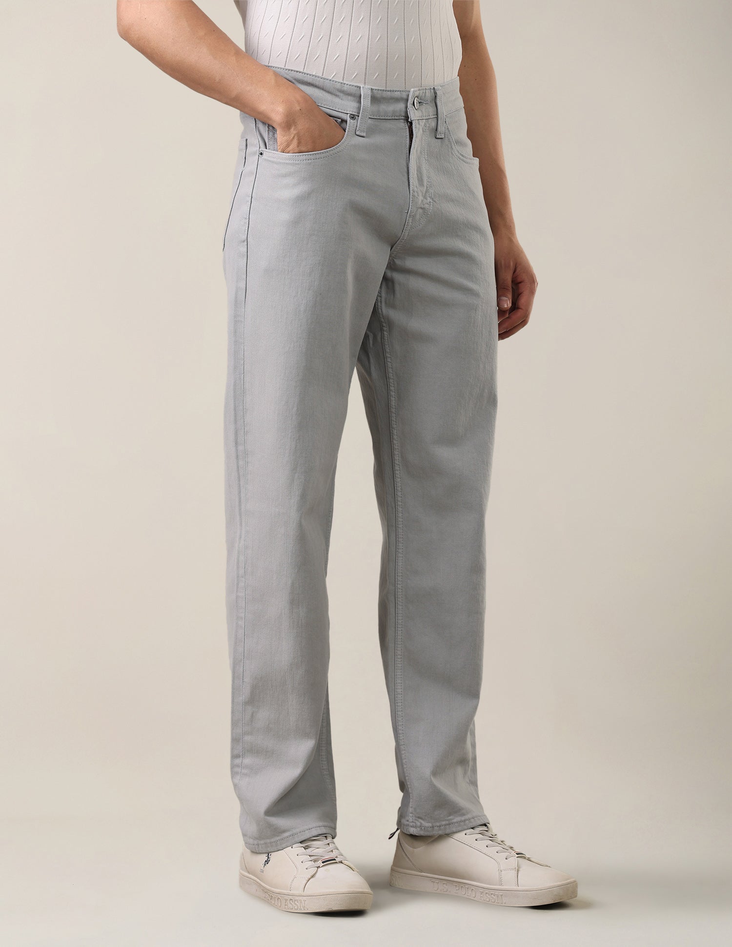 Shawn Relaxed Fit Grey Jeans Grey - U.S. Polo Assn. India | Large