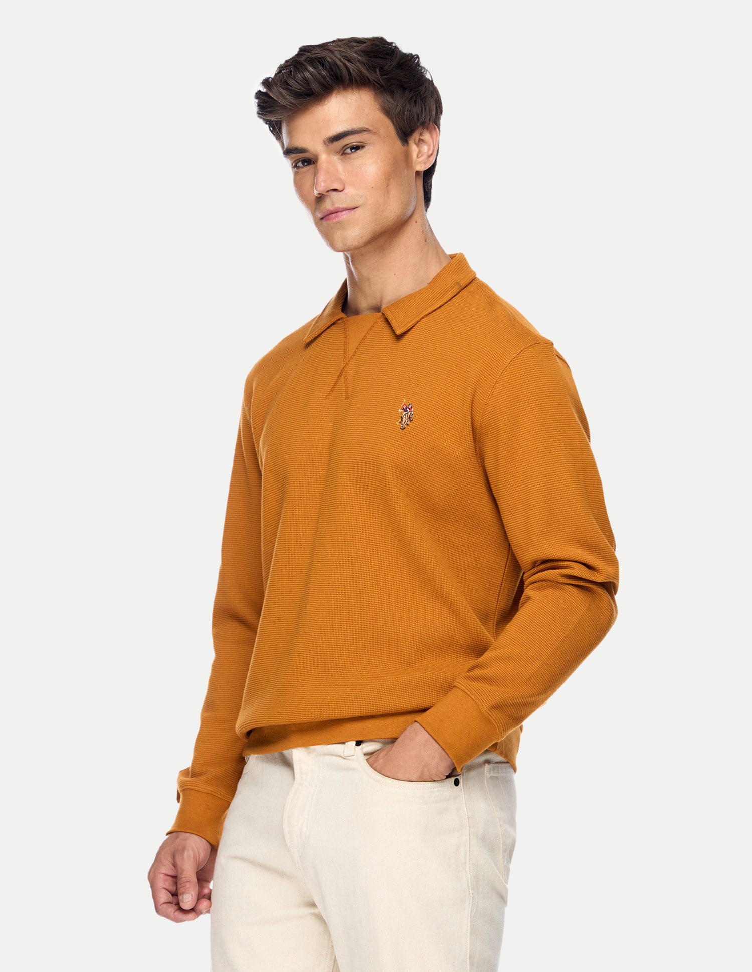 Solid Relaxed Fit Sweatshirt Orange - U.S. Polo Assn. India | Large
