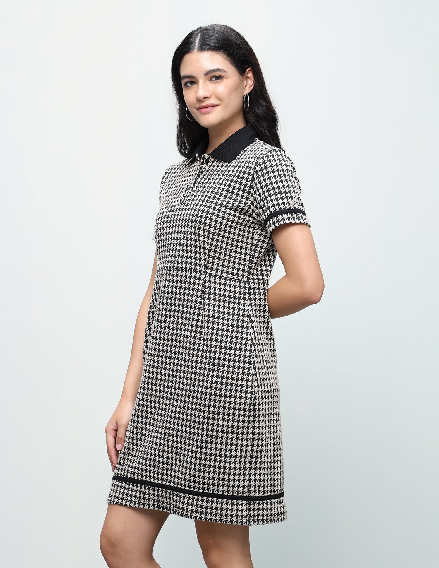 Houndstooth Bodycon Polo Shirt Dress Multicolour - U.S. Polo Assn. India | Large
