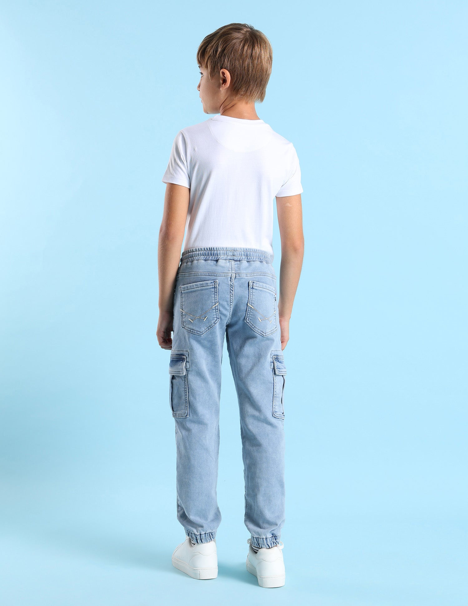 Boys Mid Rise Jogger Jeans Light Indigo - U.S. POLO ASSN. | Large