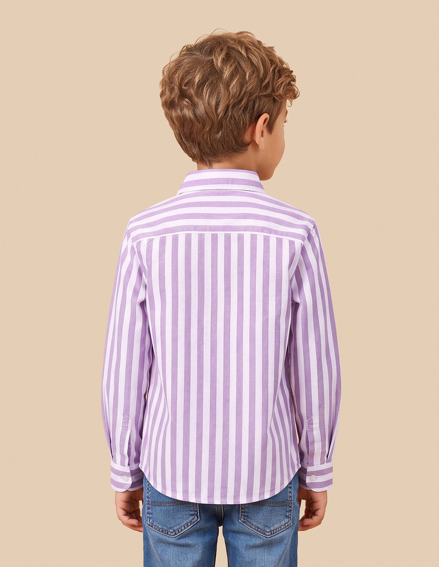 Vertical Striped Oxford Shirt Purple - U.S. Polo Assn. India | Large