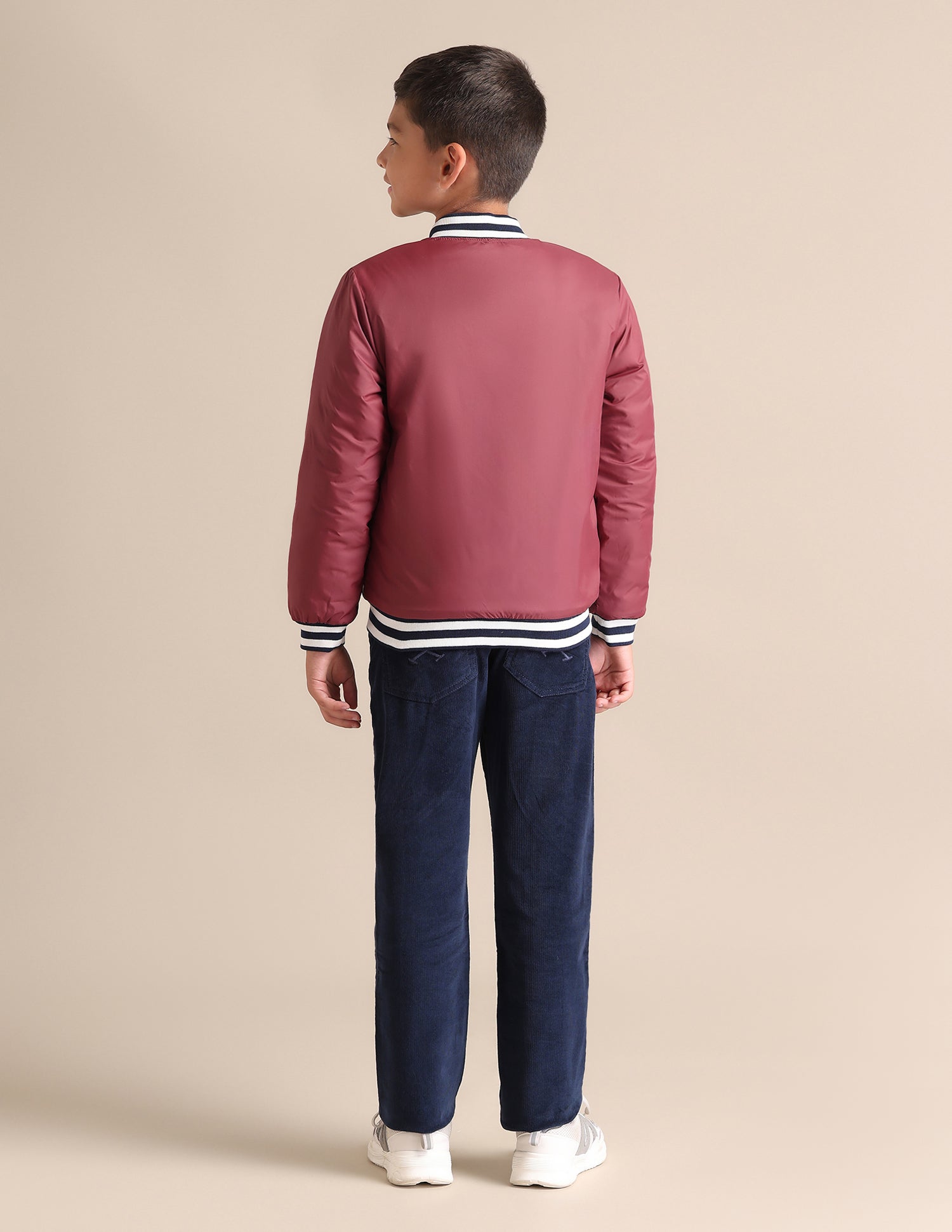 Boys Solid Spread Collar Jacket Maroon - U.S. POLO ASSN. | Large