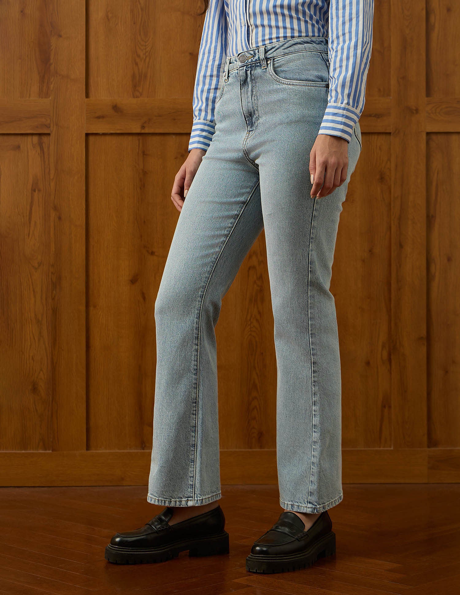 High Rise Bootcut Jeans Light Blue Tint - U.S. POLO ASSN. | Large