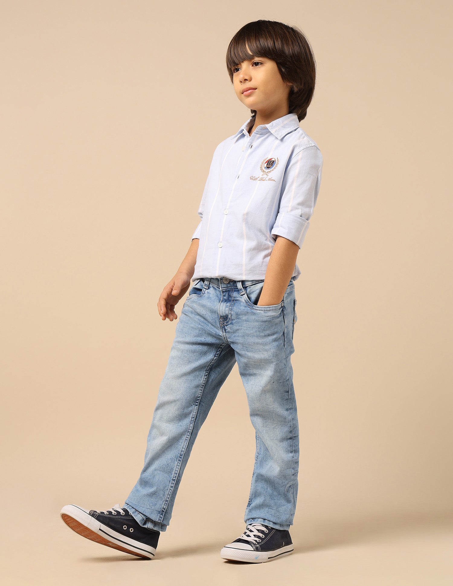 Boys Stone Washed Relaxed Fit Jeans Light Blue - U.S. POLO ASSN. | Large