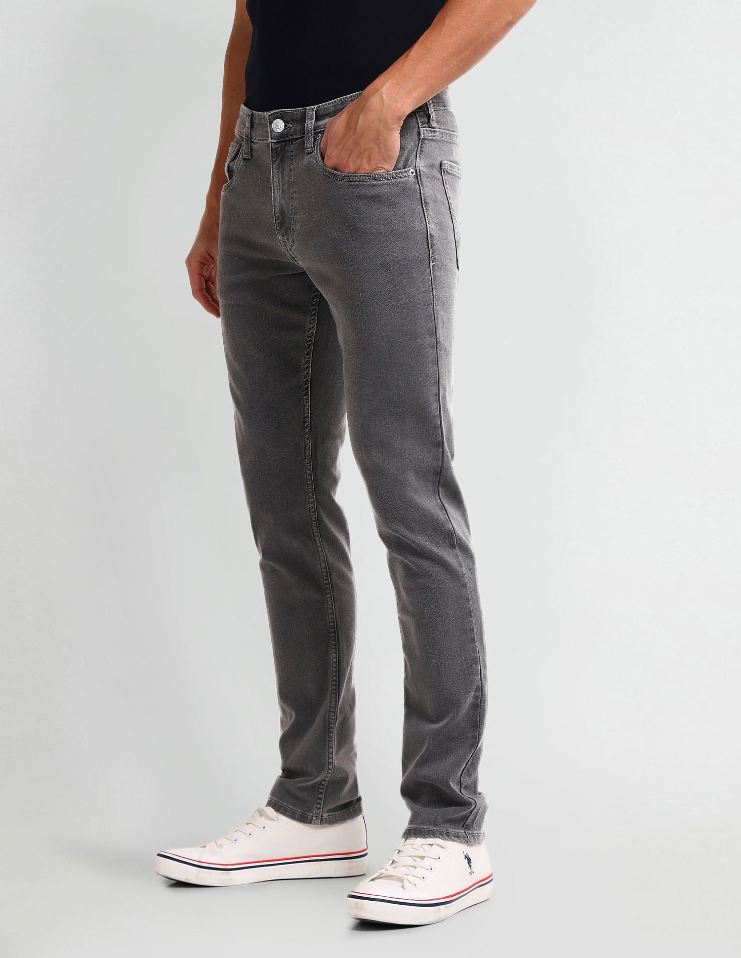 Brandon Slim Tapered Grey Jeans Grey - U.S. Polo Assn. India | Large