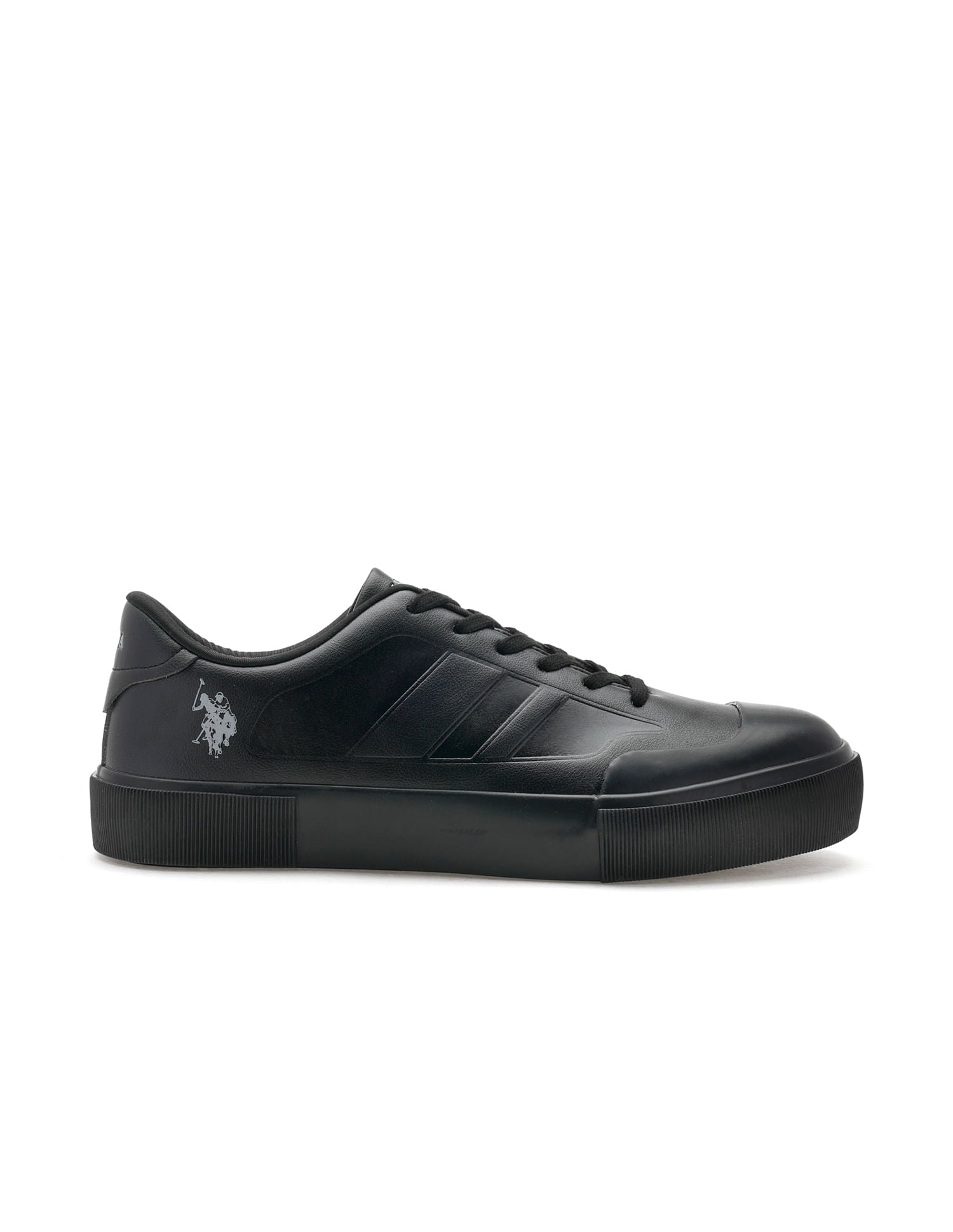 Men Solid Levi Sneakers Black - U.S. Polo Assn. India | Large