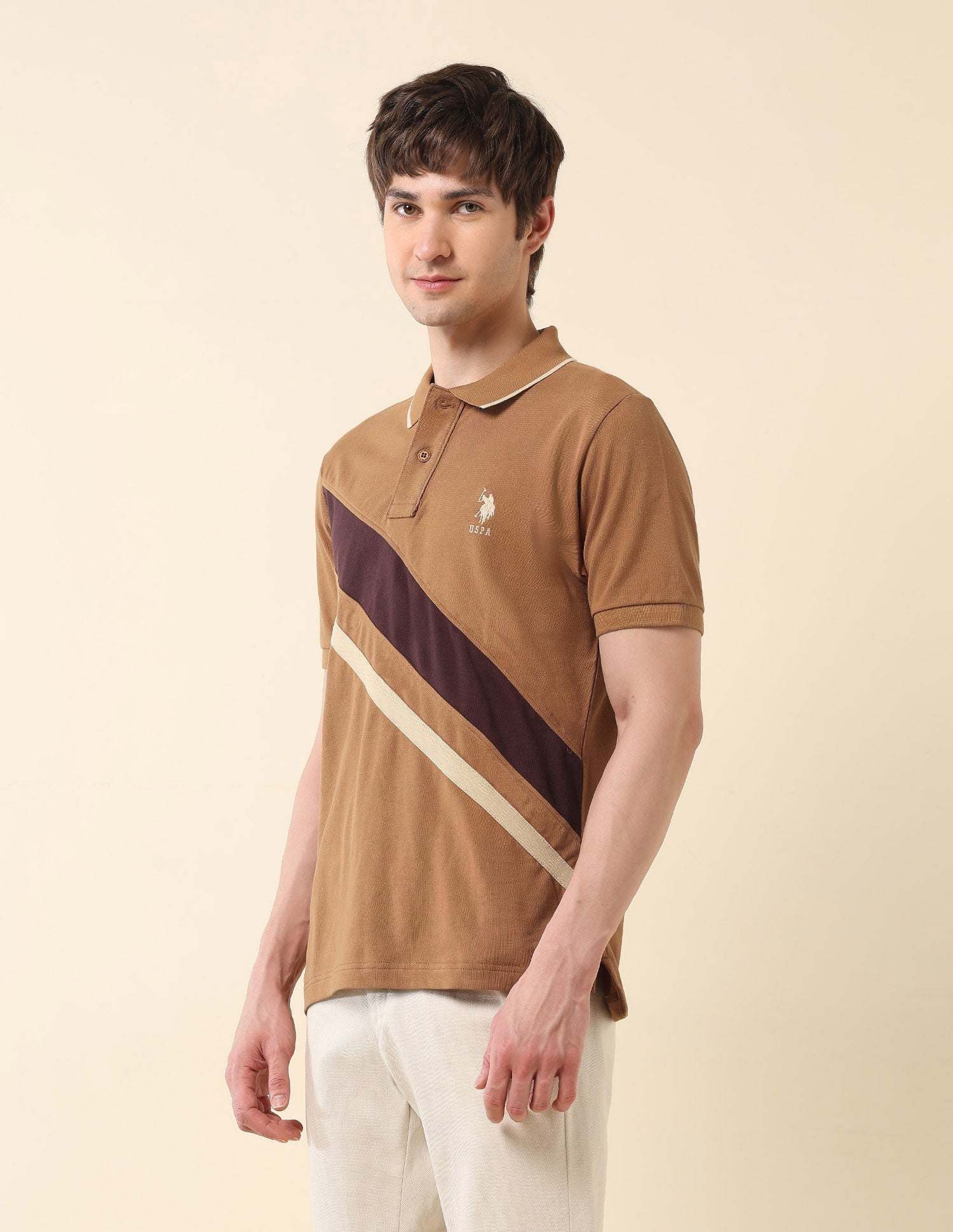 Colourblocked Classic Polo Shirt Mustard - U.S. POLO ASSN. | Large
