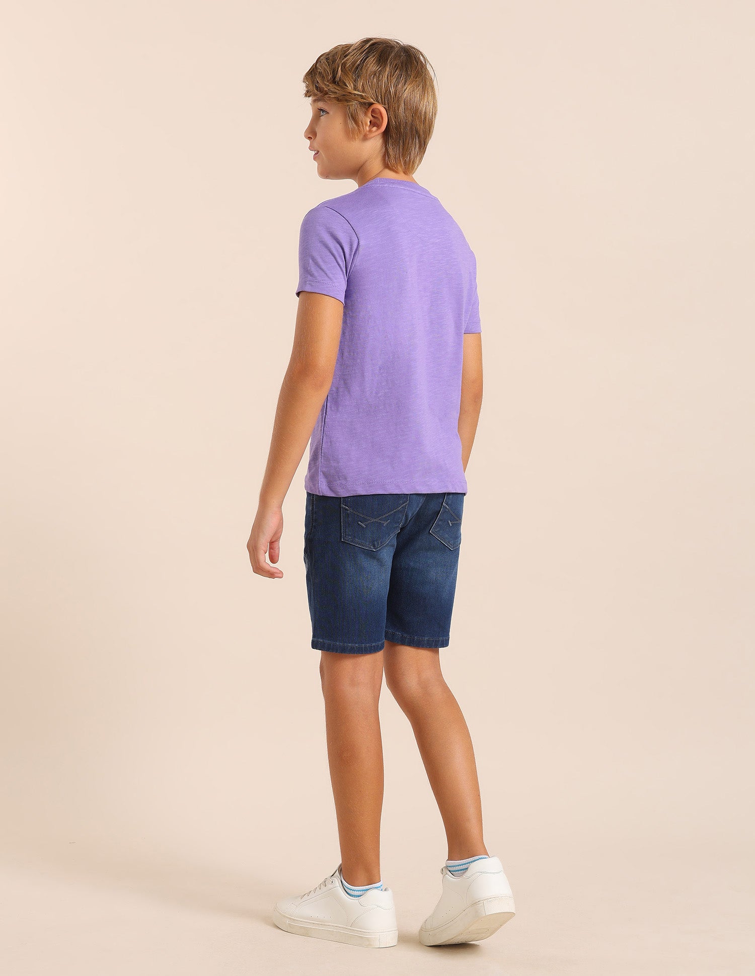 Boys Graphic Printed Regular Fit T-Shirt Light Purple - U.S. POLO ASSN. | Large