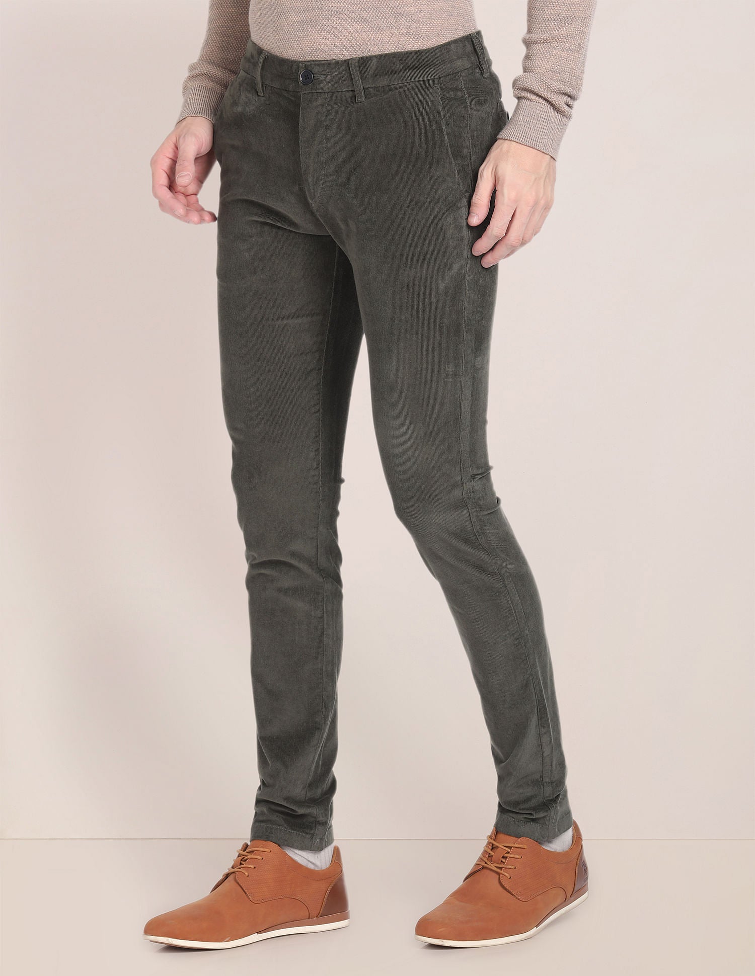 Cotton Stretch Corduroy Trousers Olive - U.S. POLO ASSN. | Large