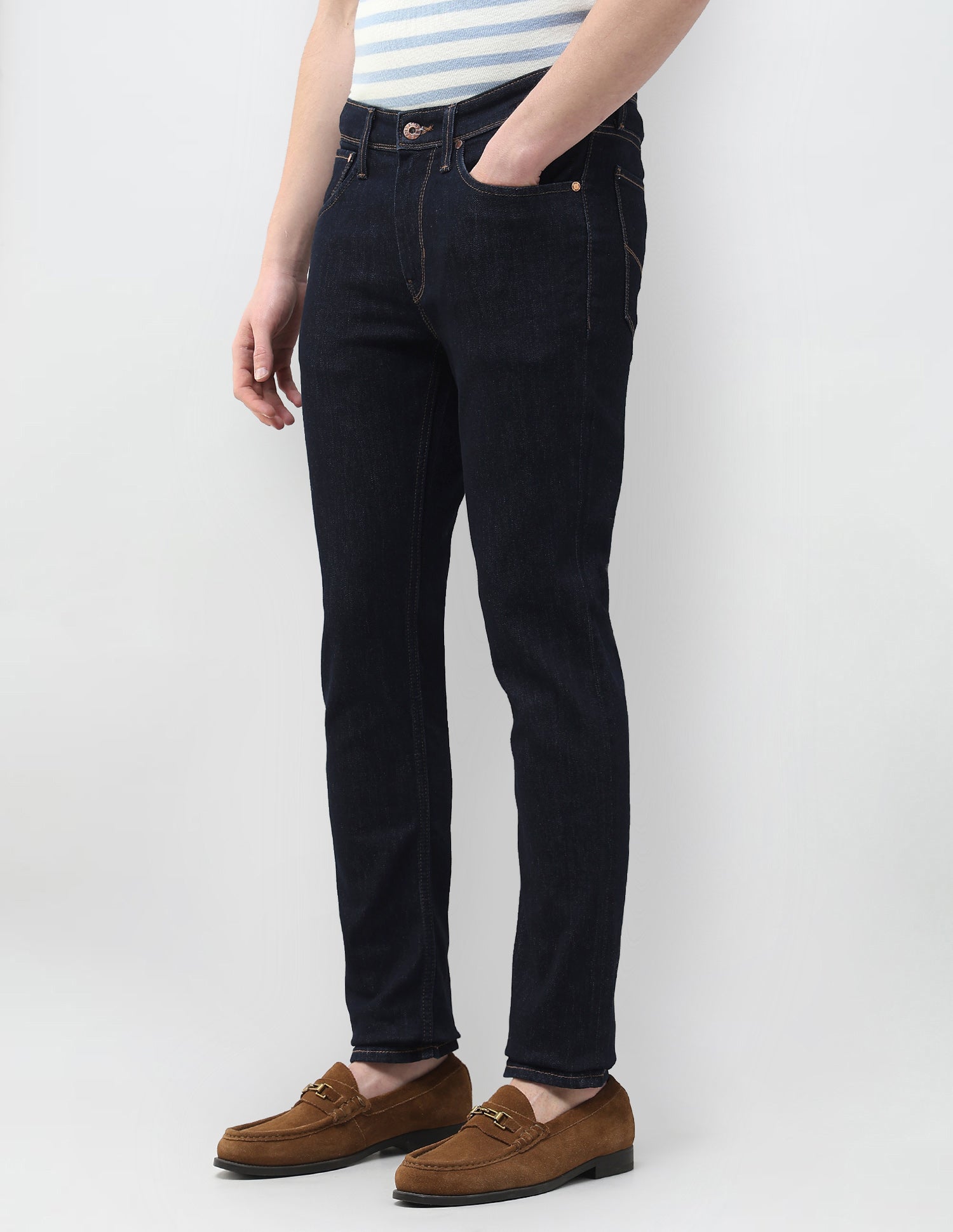 Brandon Slim Tapered Fit Rinsed Jeans Dark Blue - U.S. Polo Assn. India | Large