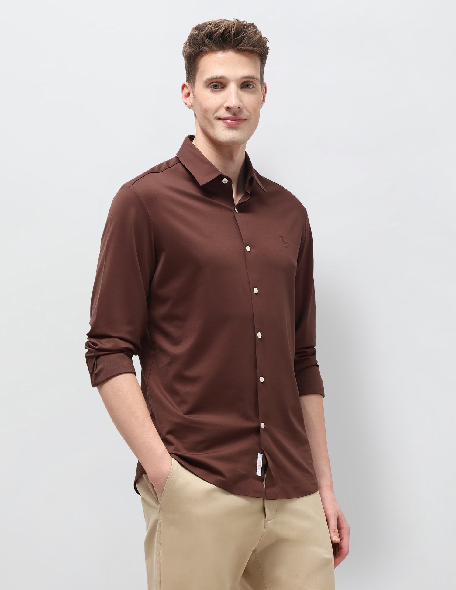 Solid Knitted Shirt Maroon - U.S. Polo Assn. India | Large