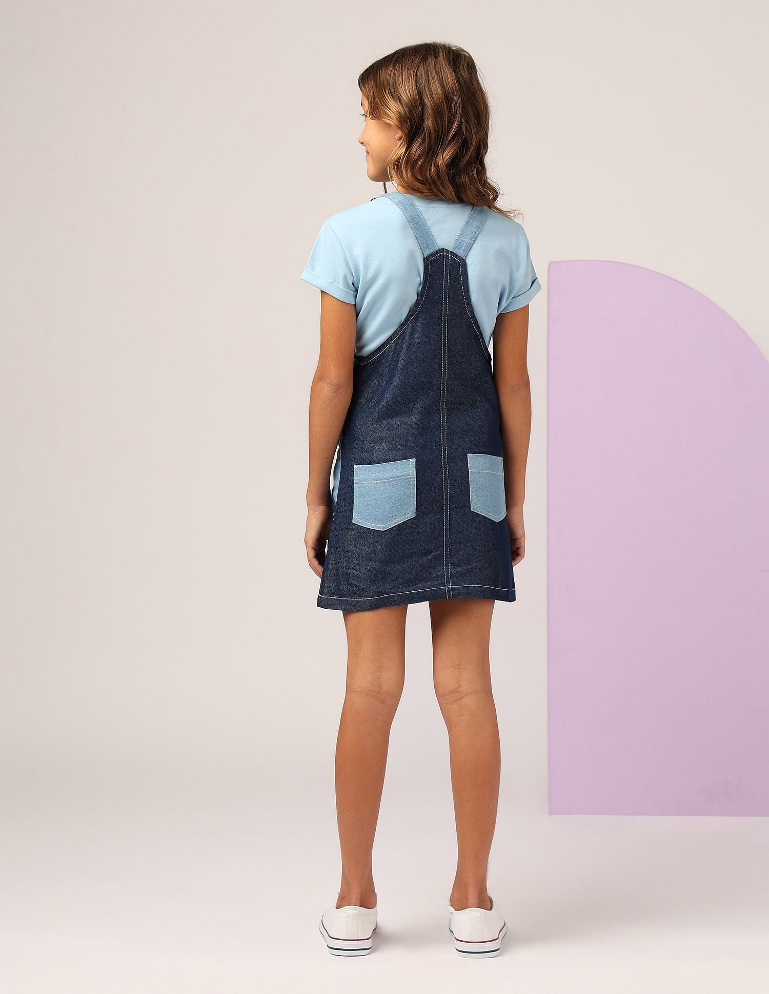 Girls Colorblock Dungree Dress Colorblock Dungree Dress Indigo - U.S. POLO ASSN. | Large