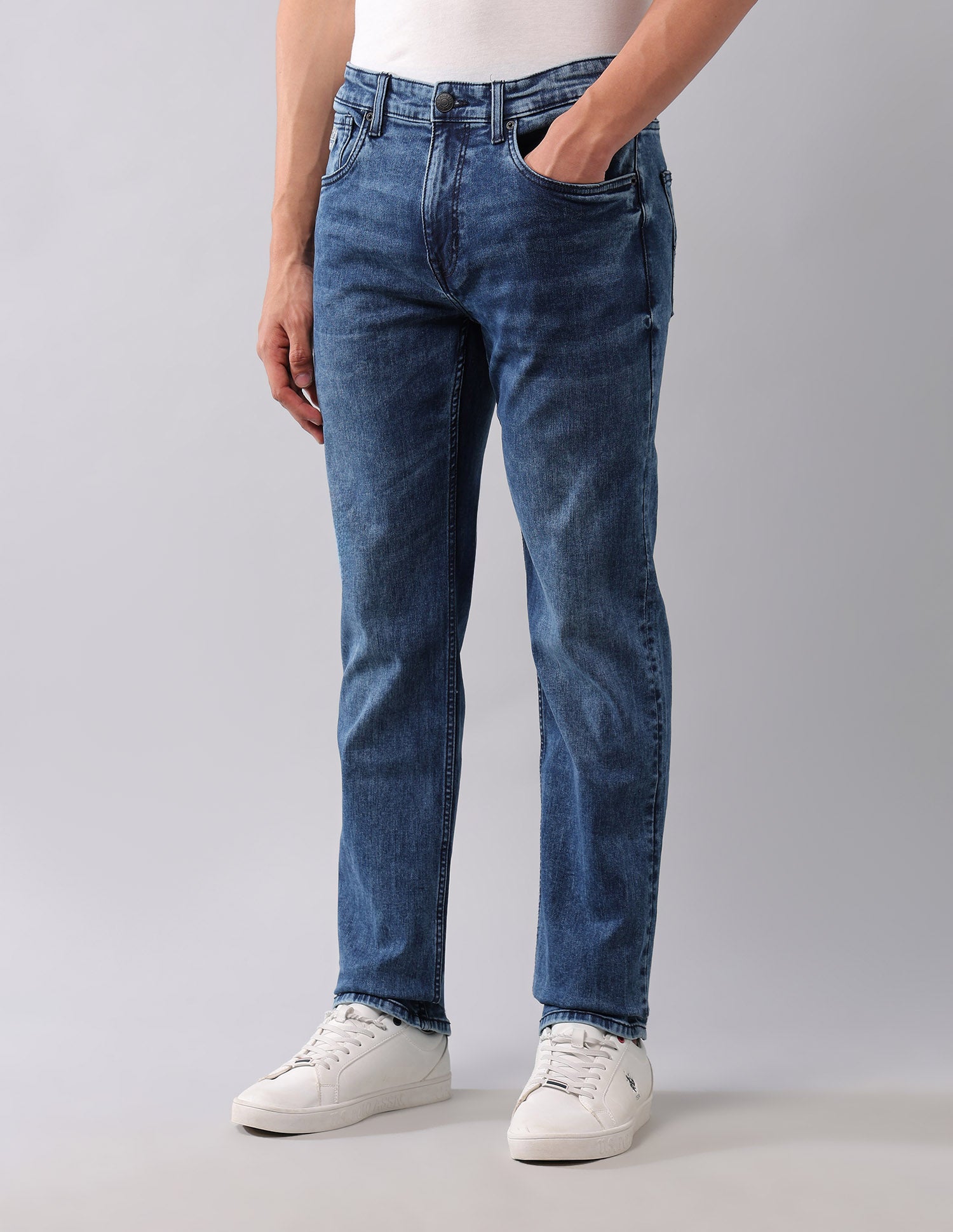 Harold Slim Straight Fit Blue Jeans Blue - U.S. POLO ASSN. | Large