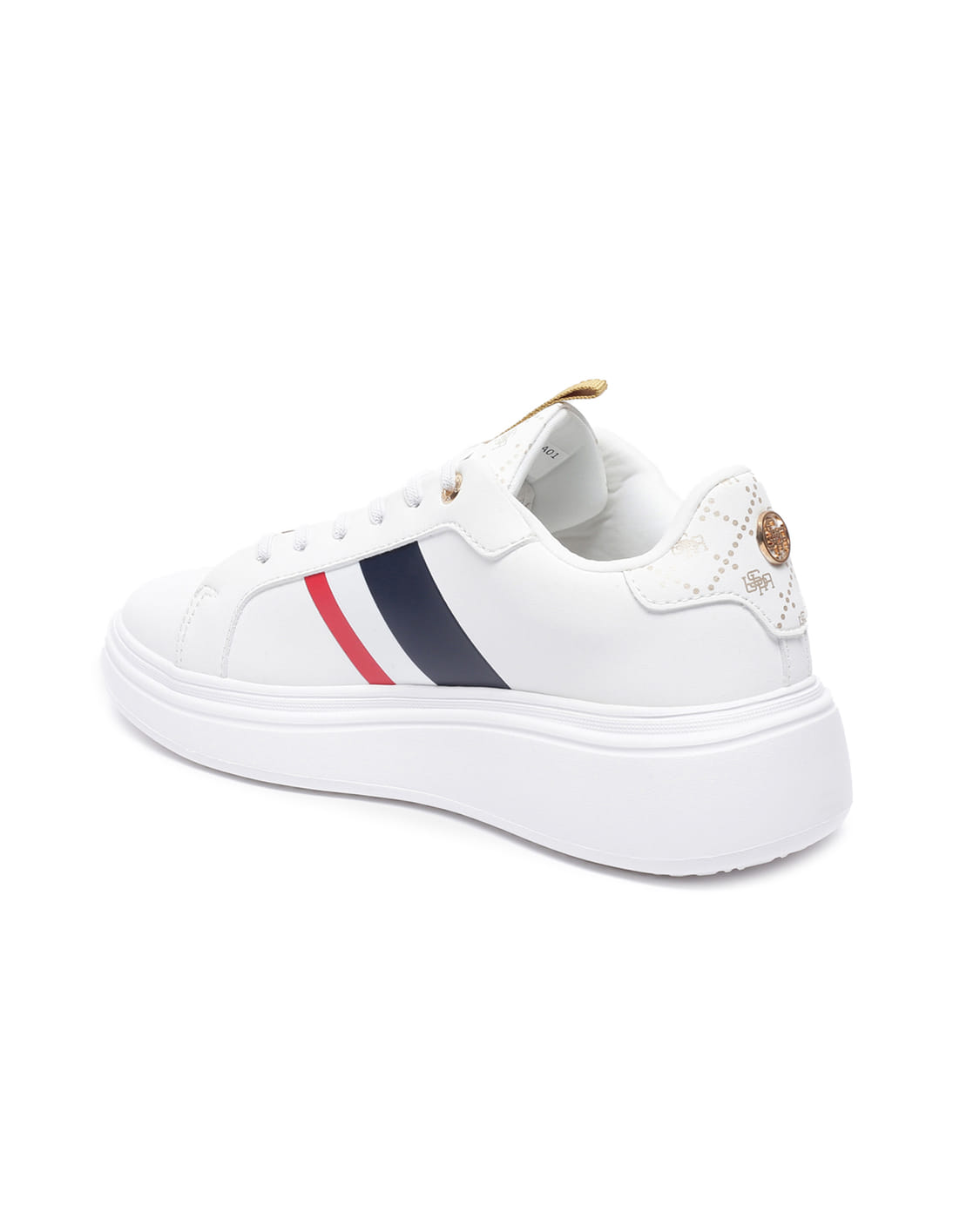 Women Brand Stripe Clara Sneakers Off White - U.S. Polo Assn. India | Large