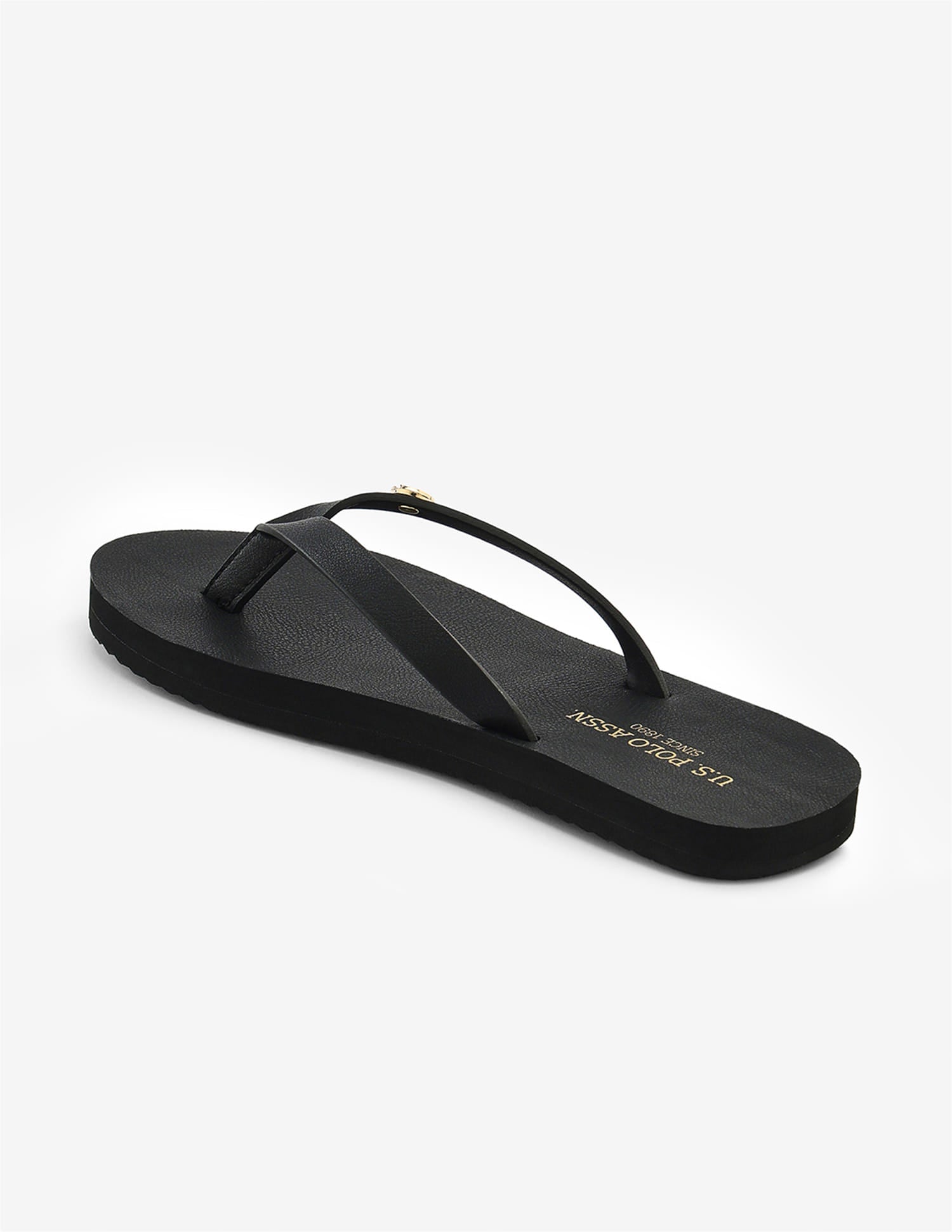 Narrow V-Strap Rei Flip Flops Black - U.S. Polo Assn. India | Large