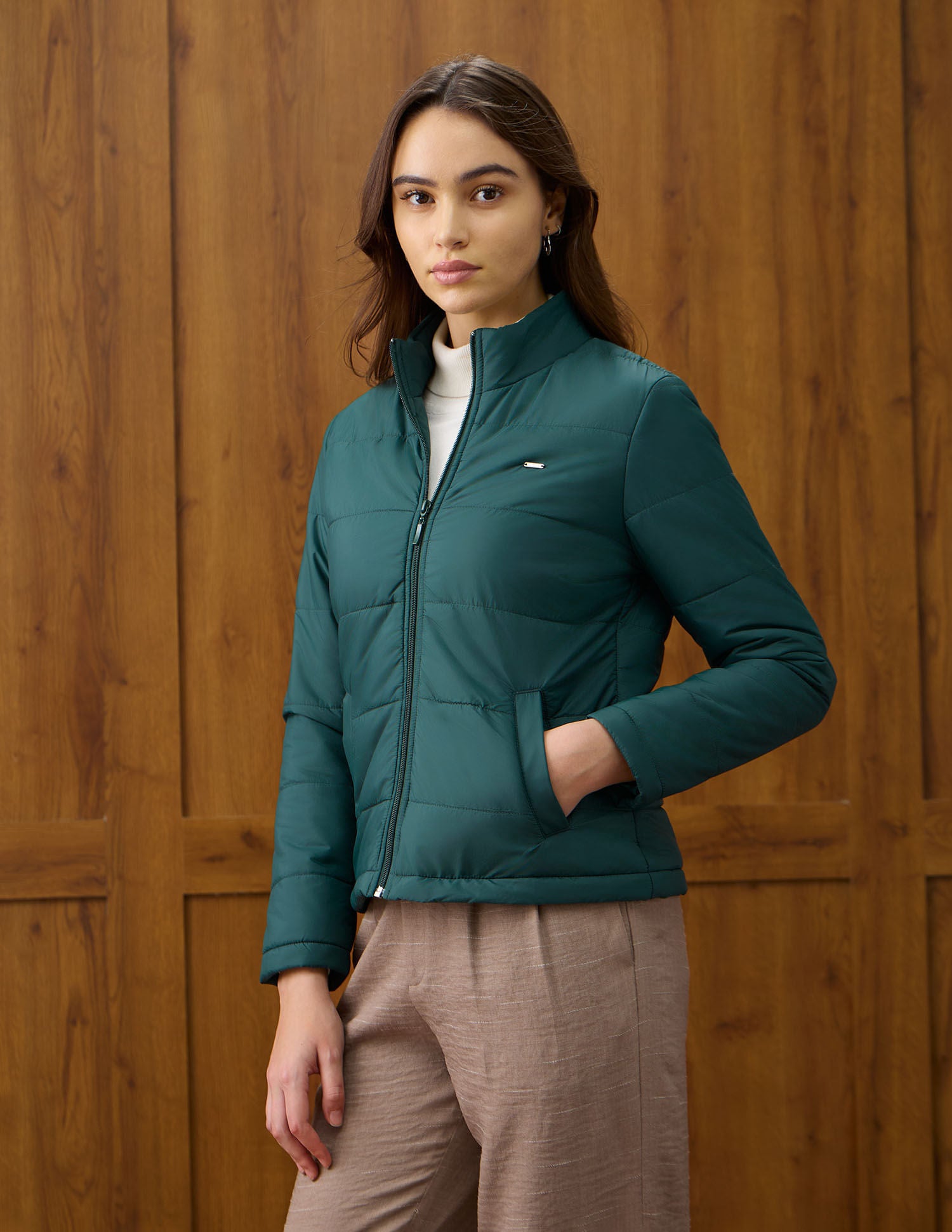 Solid Regular Fit Jacket Green - U.S. POLO ASSN. | Large