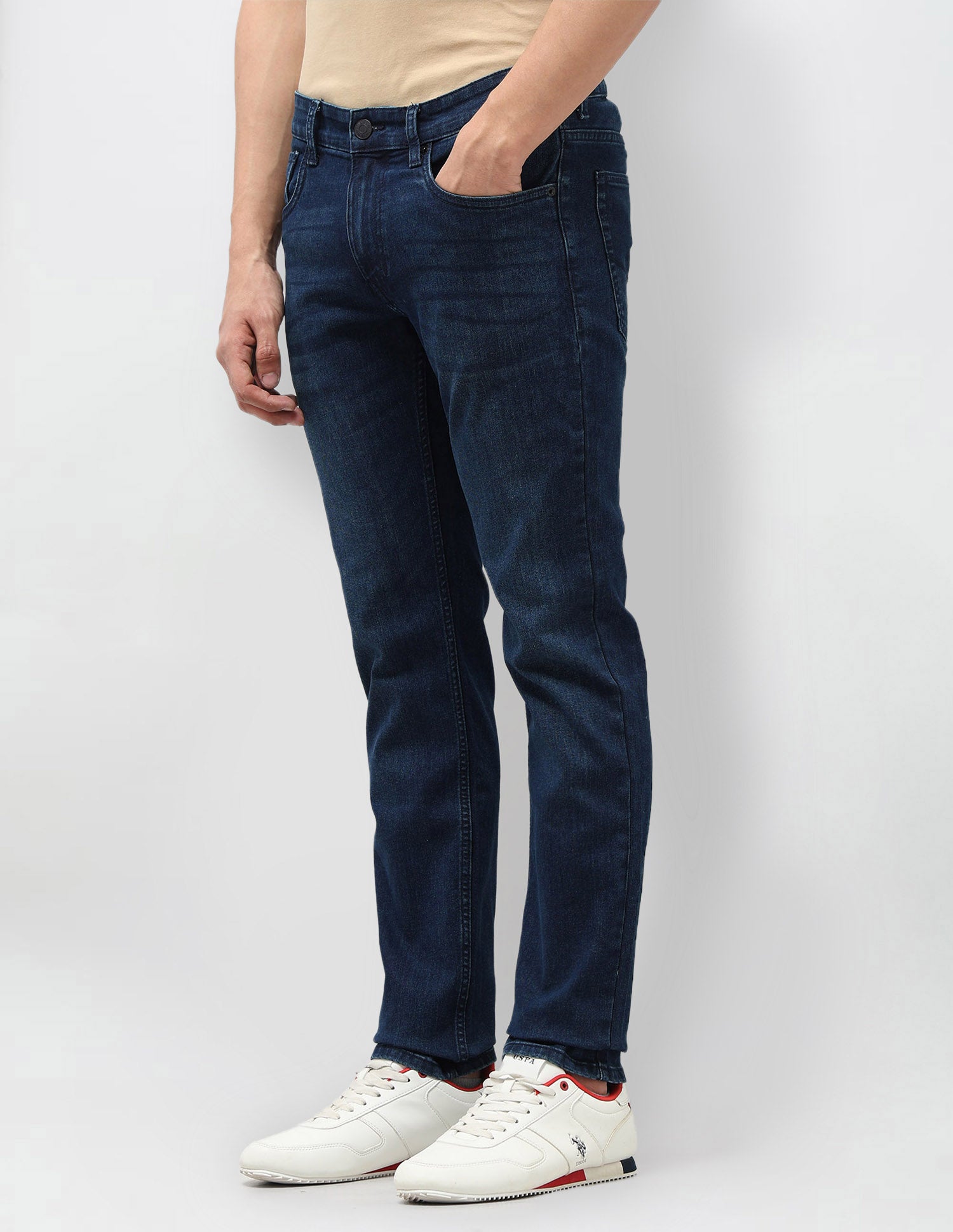 Brandon Slim Tapered Fit Blue Jeans Blue - U.S. Polo Assn. India | Large