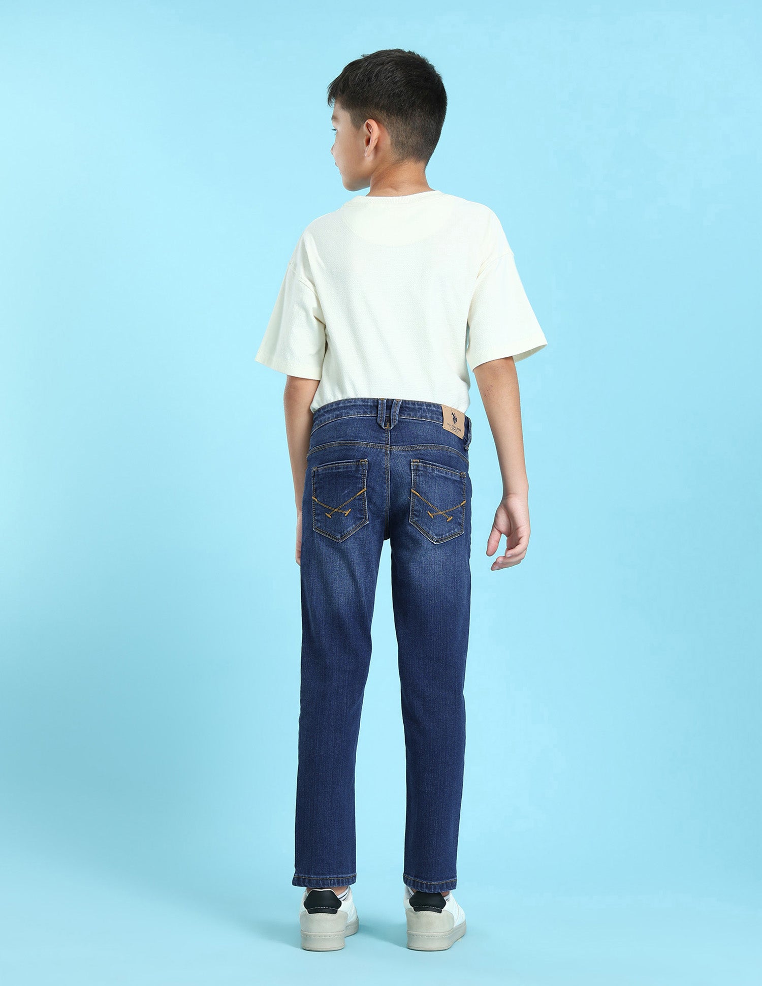 Boys Blue Slim Fit Stone Wash Jeans Blue - U.S. POLO ASSN. | Large