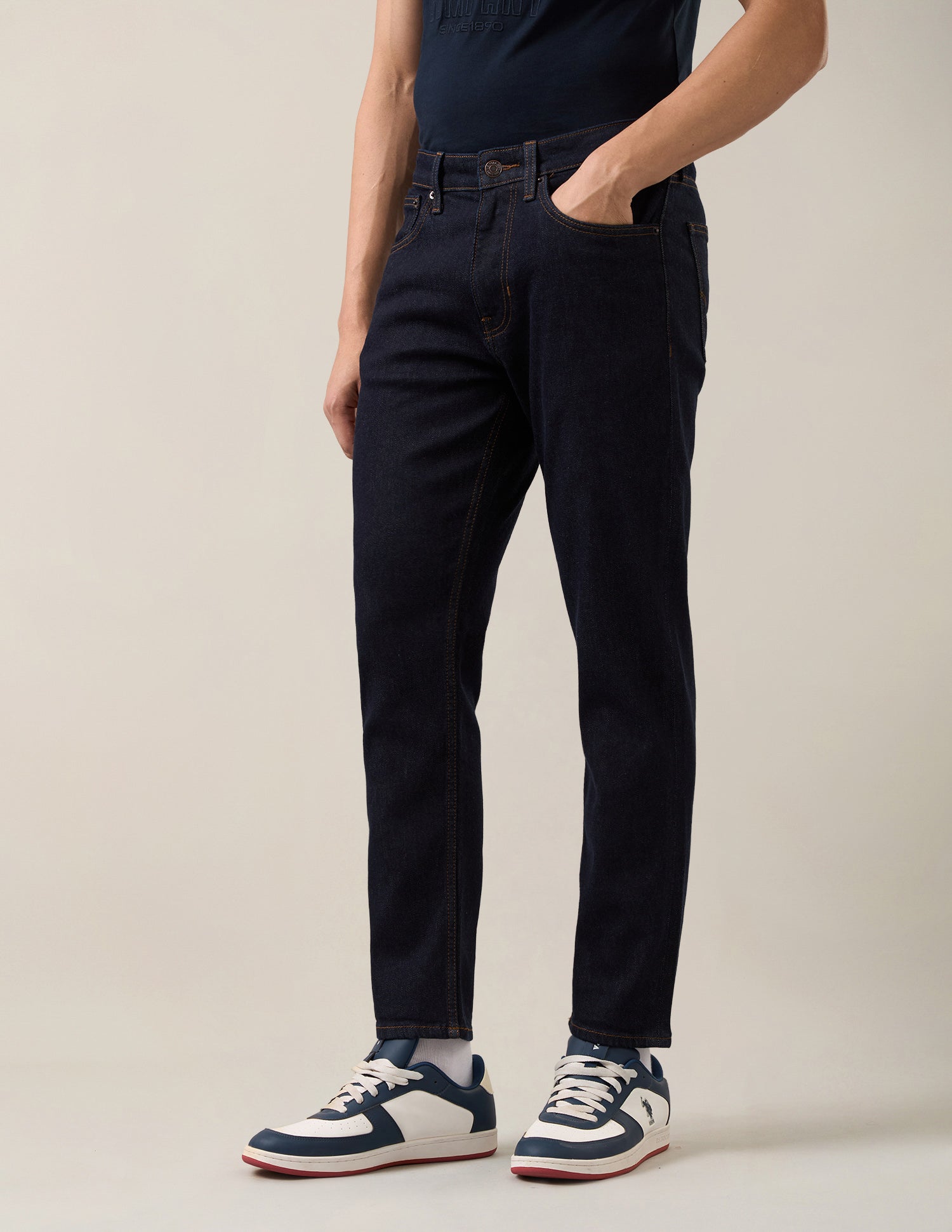 Cole Comfort Cropped Fit Blue Jeans Rinse Blue - U.S. Polo Assn. India | Large
