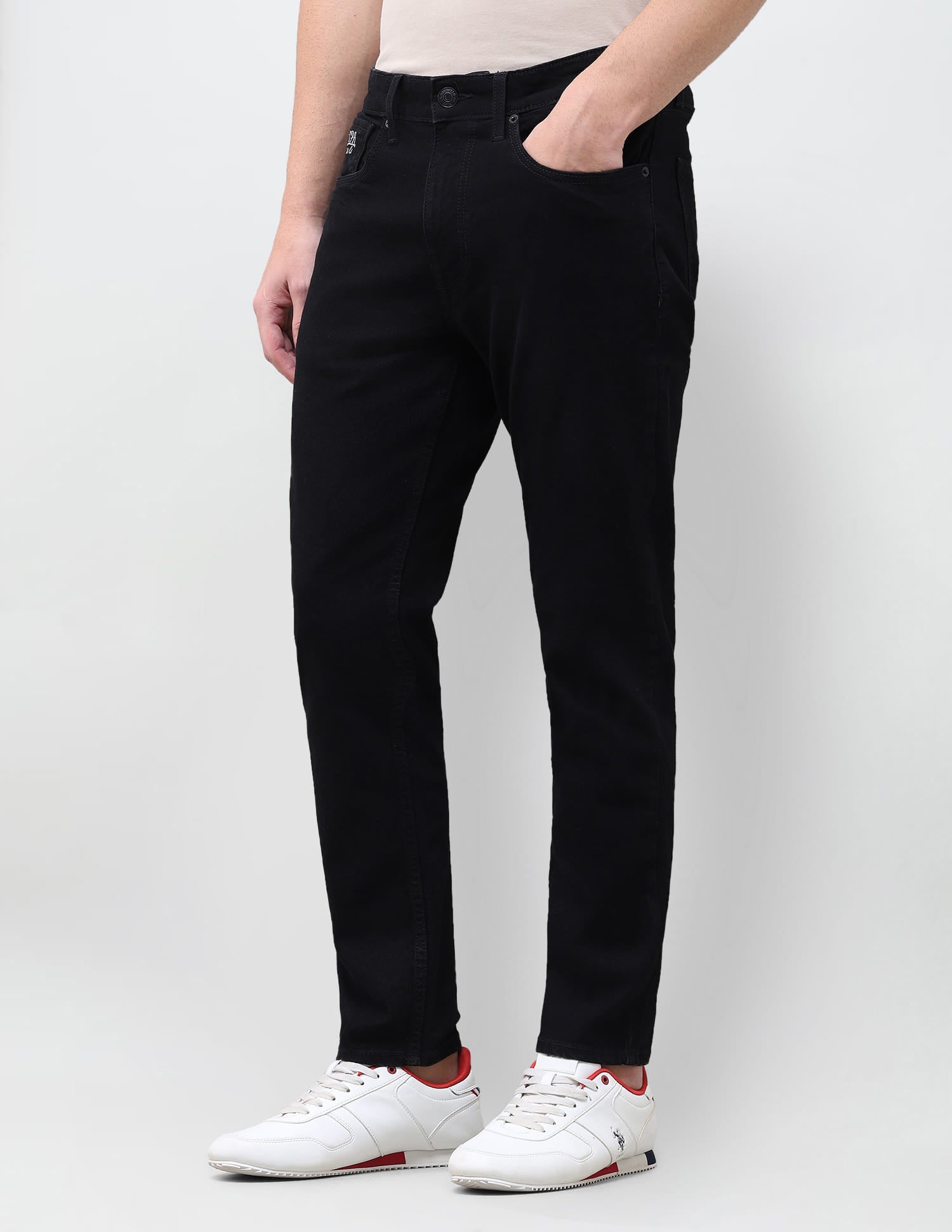 Solid Slim Fit Jeans Black - U.S. Polo Assn. India | Large