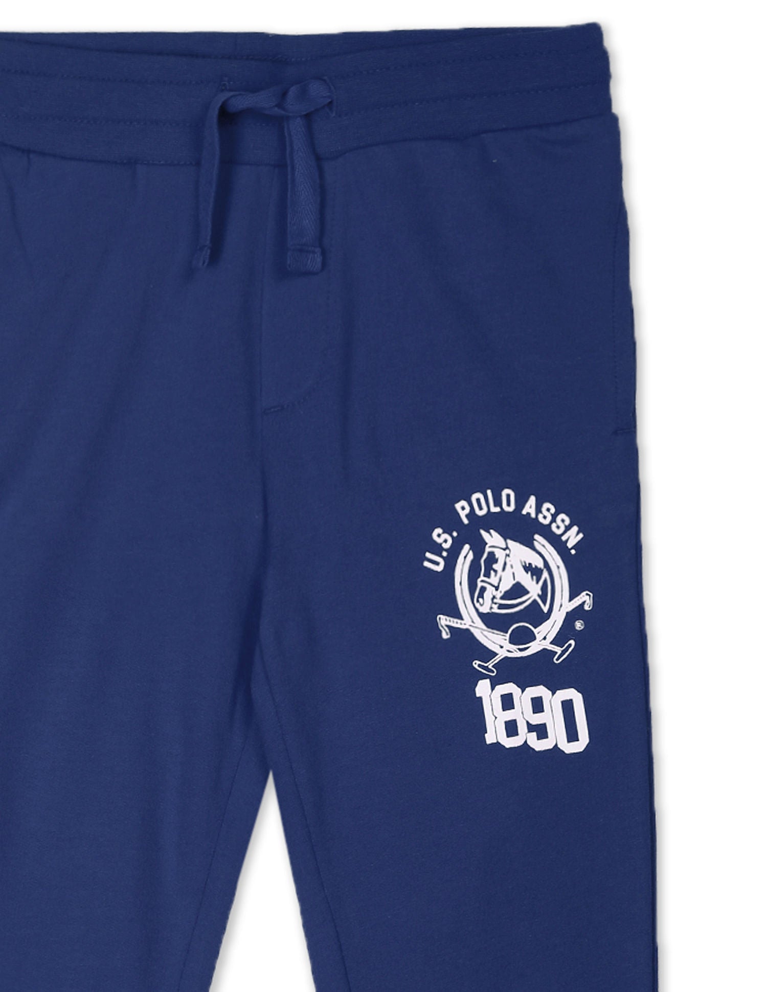 Boys Navy Mid Rise Solid Joggers Navy - U.S. Polo Assn. India | Large