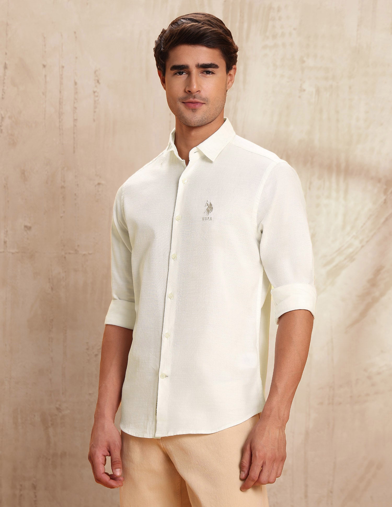 Slim Fit Pure Cotton Shirt White - U.S. POLO ASSN. | Large