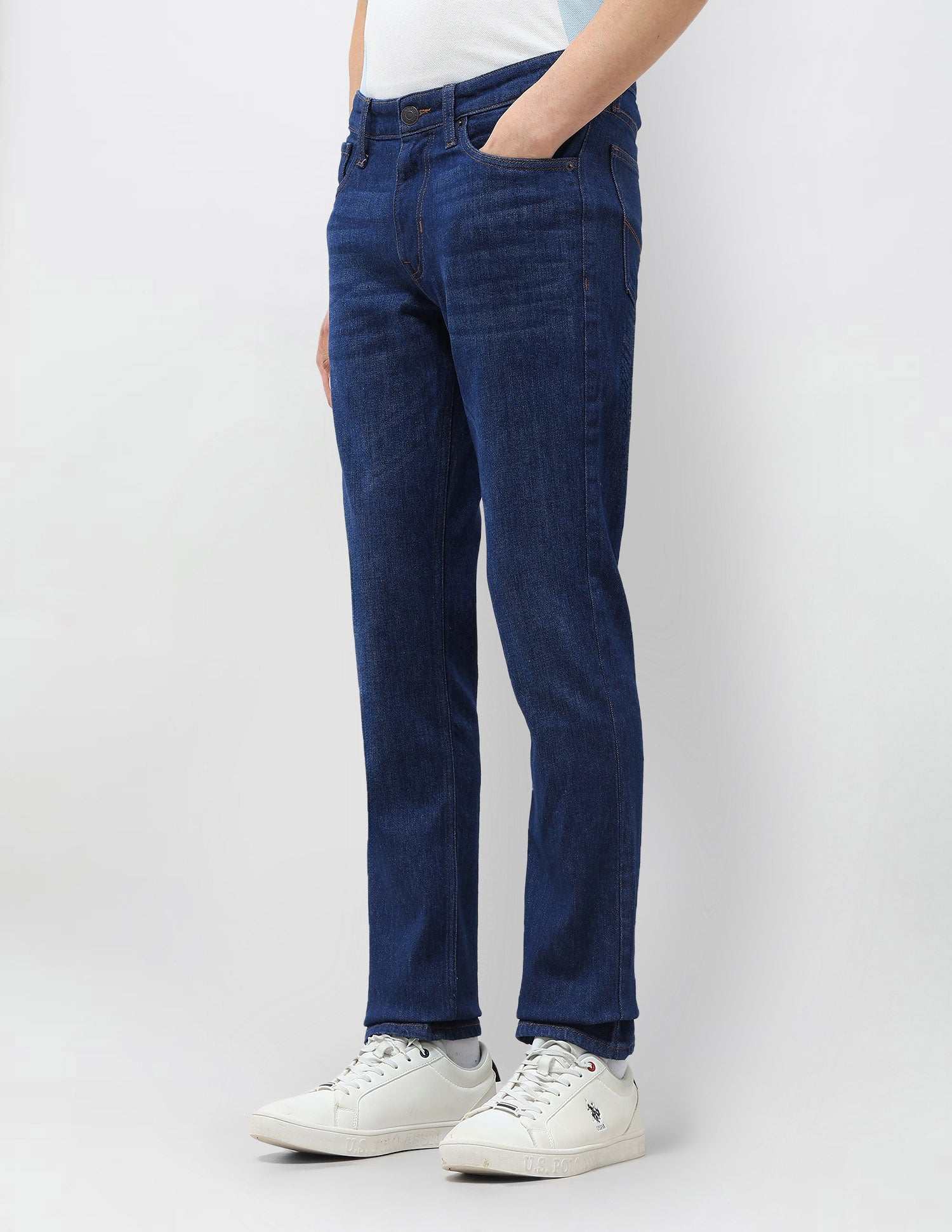 Brandon Slim Tapered Fit Whiskered Jeans Indigo - U.S. POLO ASSN. | Large