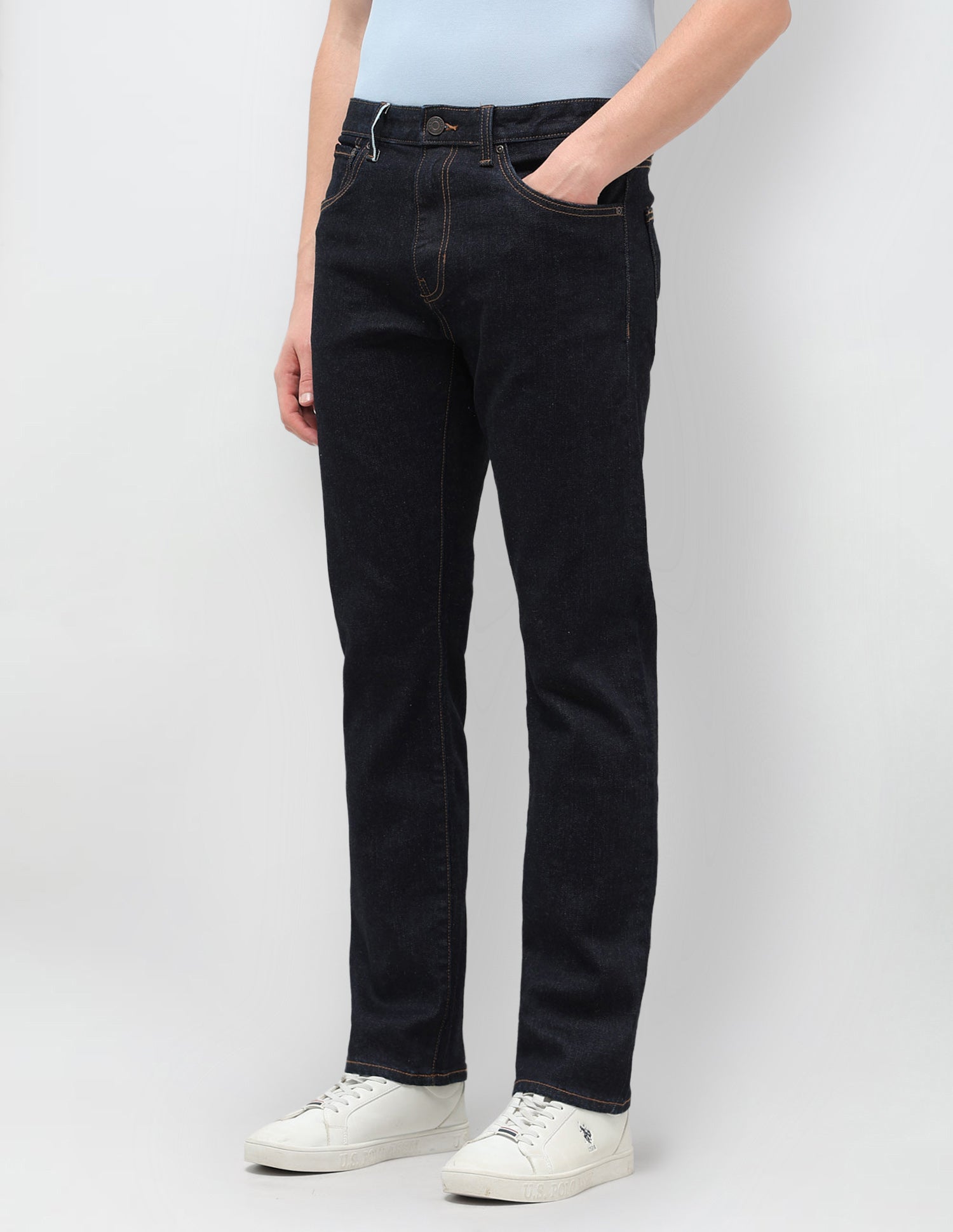 Harold Slim Straight Fit Blue Jeans Blue - U.S. POLO ASSN. | Large