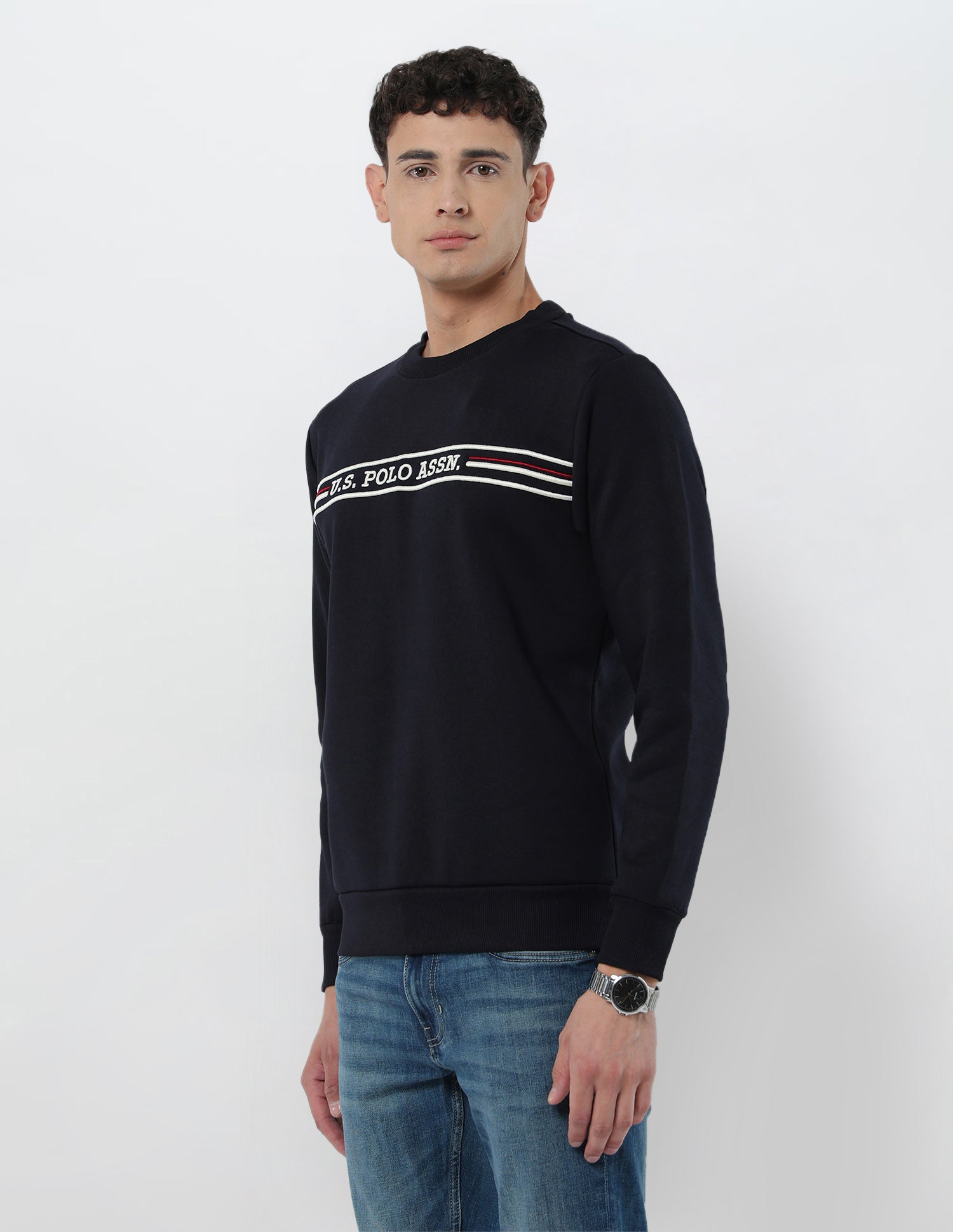 Brand Embroidered Regular Fit Sweatshirt Navy - U.S. POLO ASSN. | Large