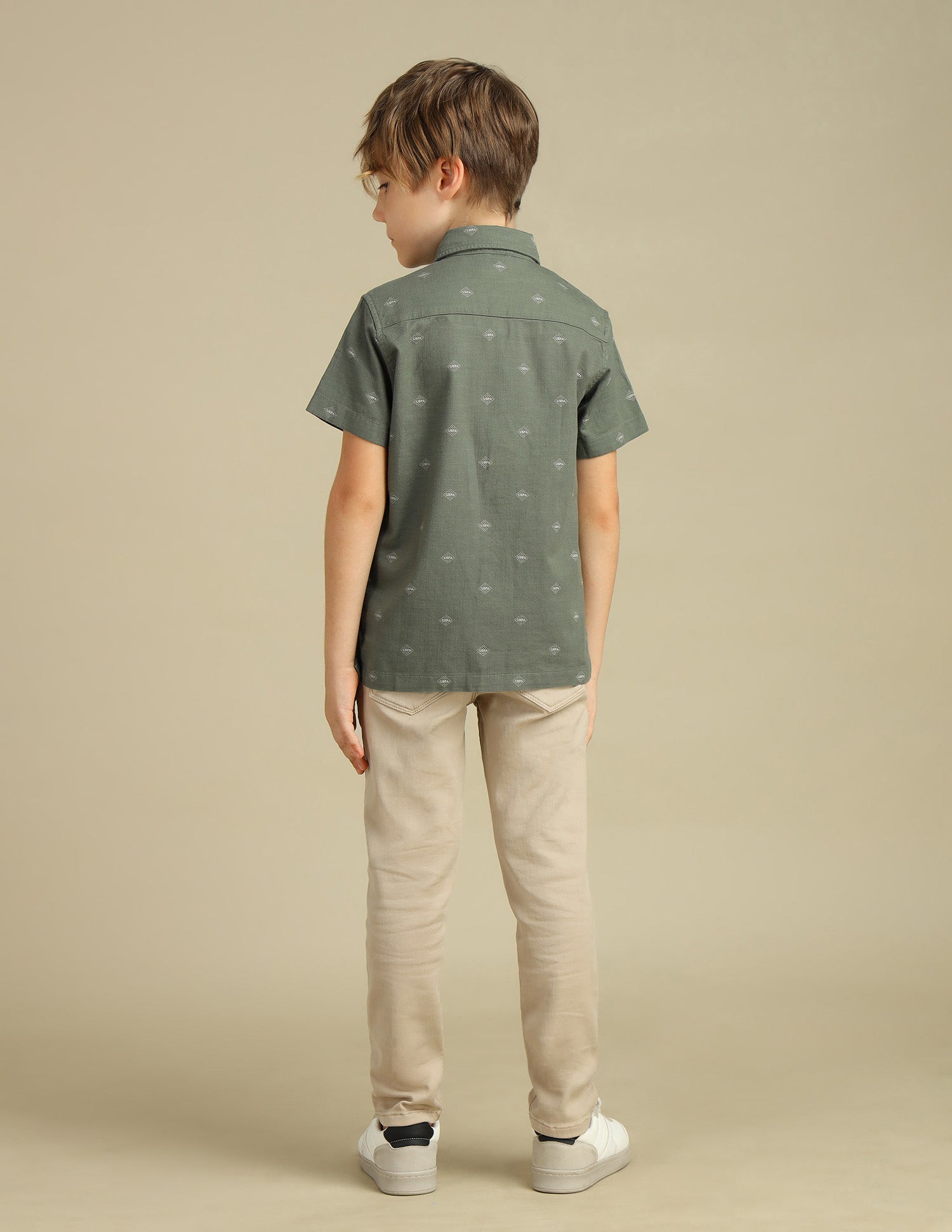 Boys Brand Printed Boxy Fit Shirt Green - U.S. POLO ASSN. | Large