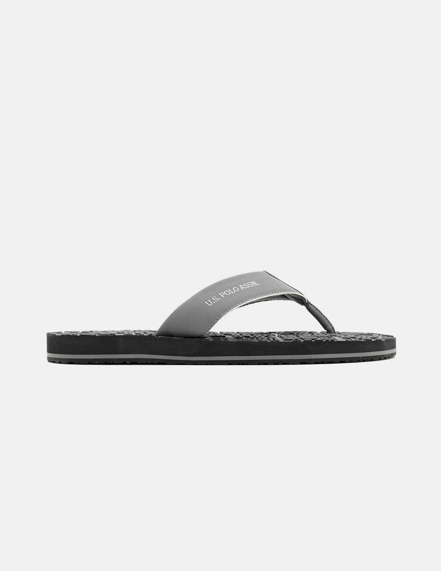 Men Rodri Brand Printed Flip Flops Dark Grey - U.S. POLO ASSN. | Large