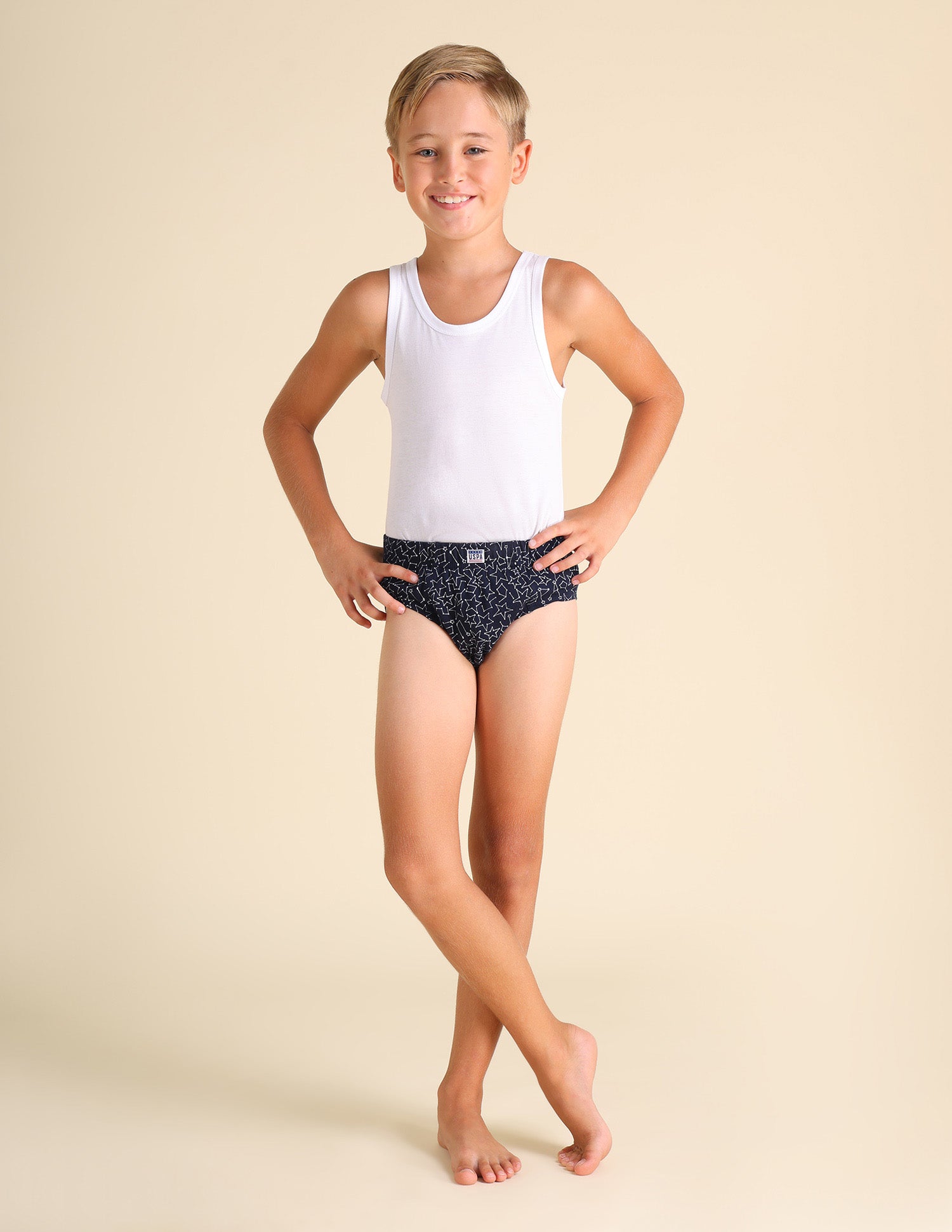 Mid Rise Pure Cotton EKB02 Briefs - Pack Of 3 Navy and Grey - U.S. POLO ASSN. | Large