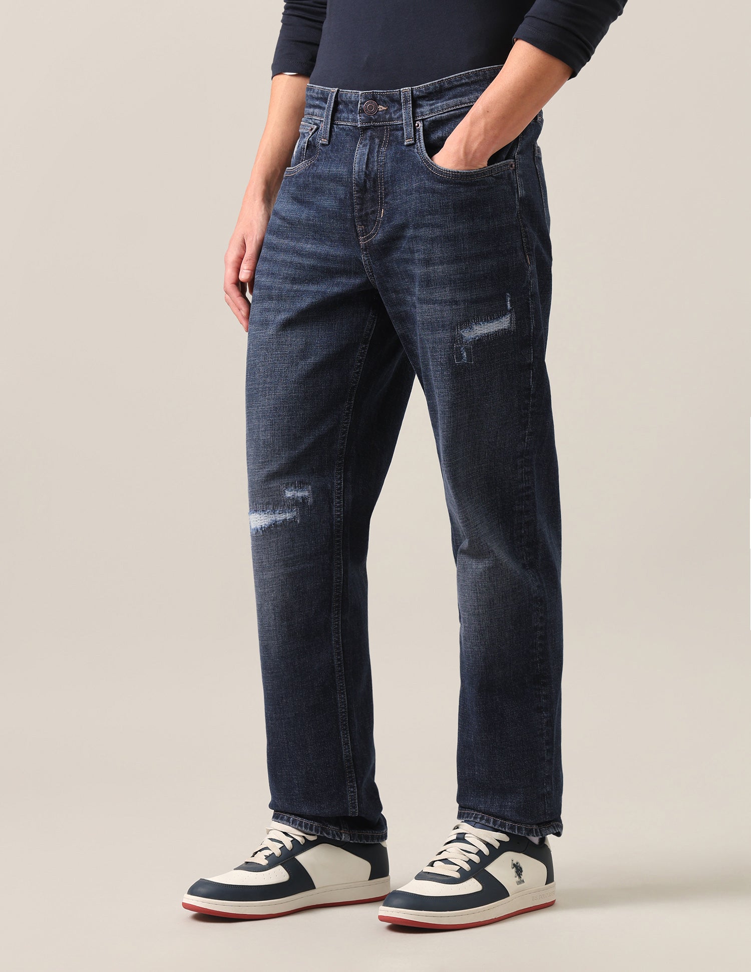 Shawn Relaxed Fit Blue Jeans Dark Blue - U.S. Polo Assn. India | Large