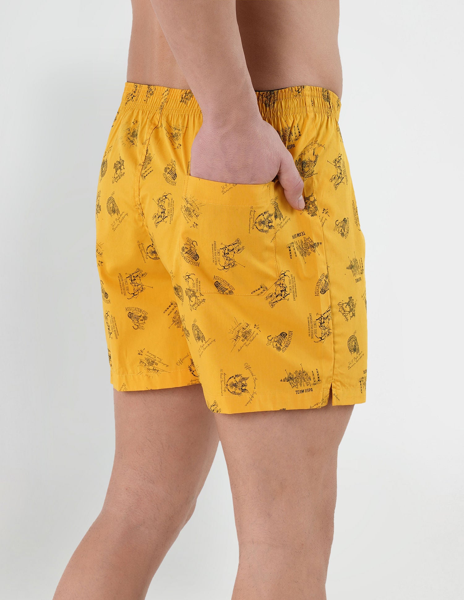 Graphic Print Cotton I657 Boxers - Pack Of 1 Mustard - U.S. POLO ASSN. | Large