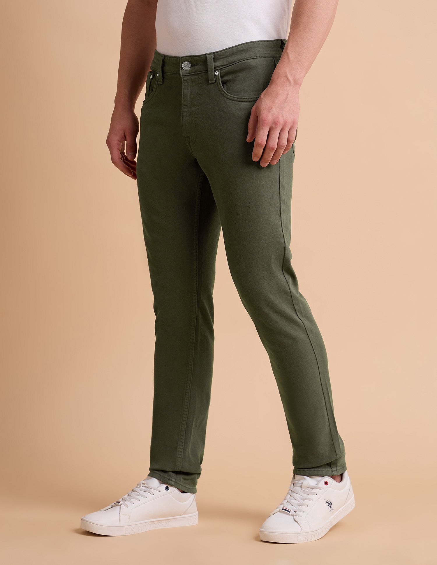 Brandon Slim Tapered Fit Green Jeans Olive - U.S. POLO ASSN. | Large