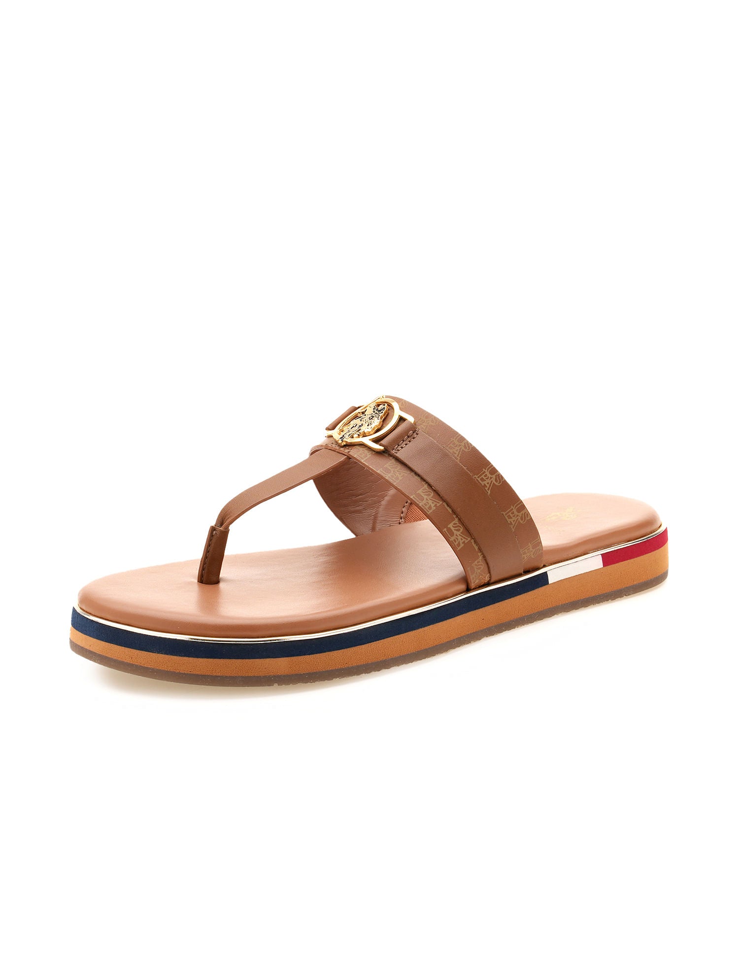 Women Abigail Flat Sandals Tan - U.S. POLO ASSN. | Large
