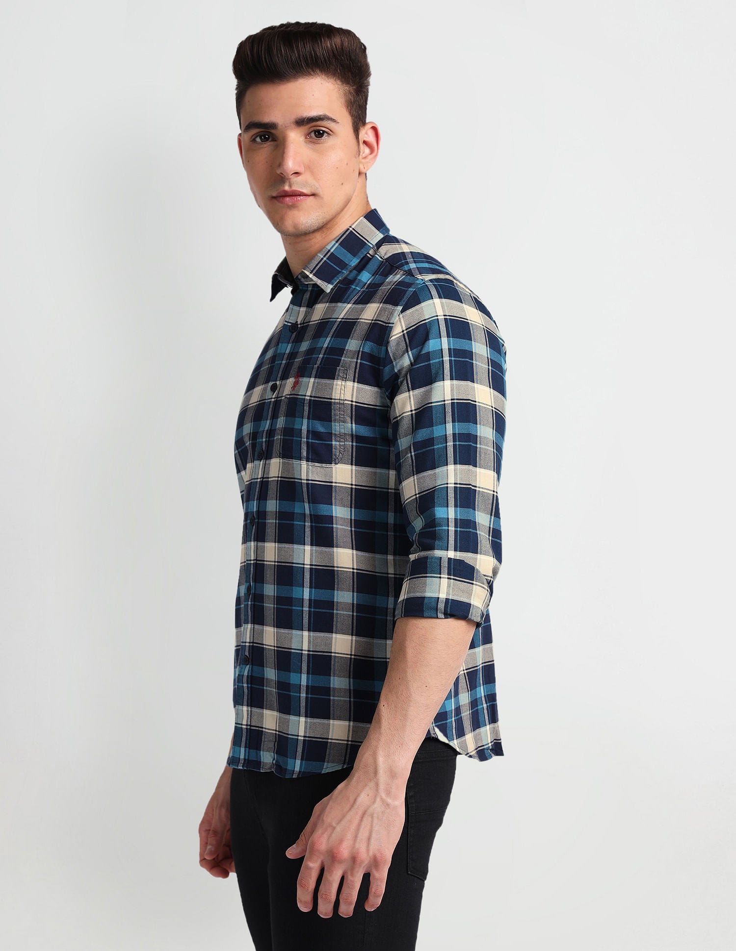 Plaid Check Oxford Shirt Navy - U.S. POLO ASSN. | Large