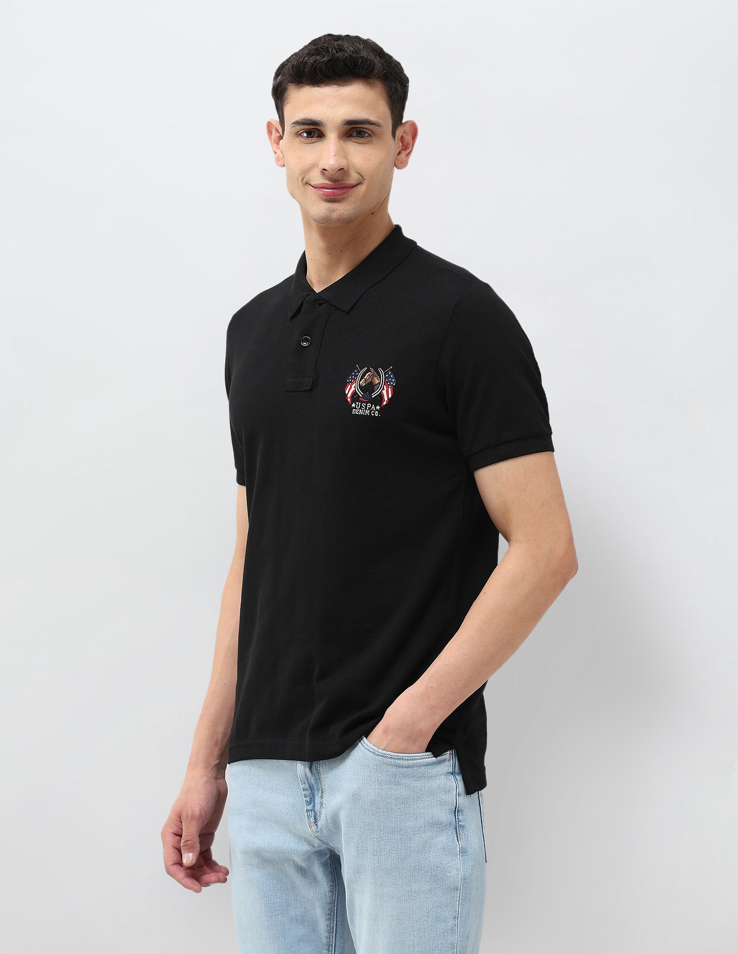 Solid Muscle Fit Polo Shirt Black - U.S. POLO ASSN. | Large