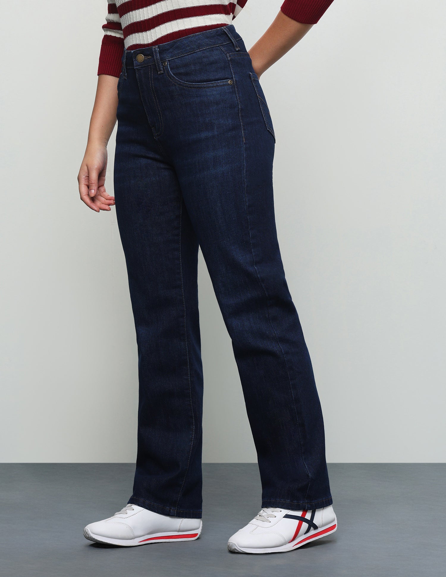 Whiskered Straight Fit Jeans Dark Blue - U.S. Polo Assn. India | Large