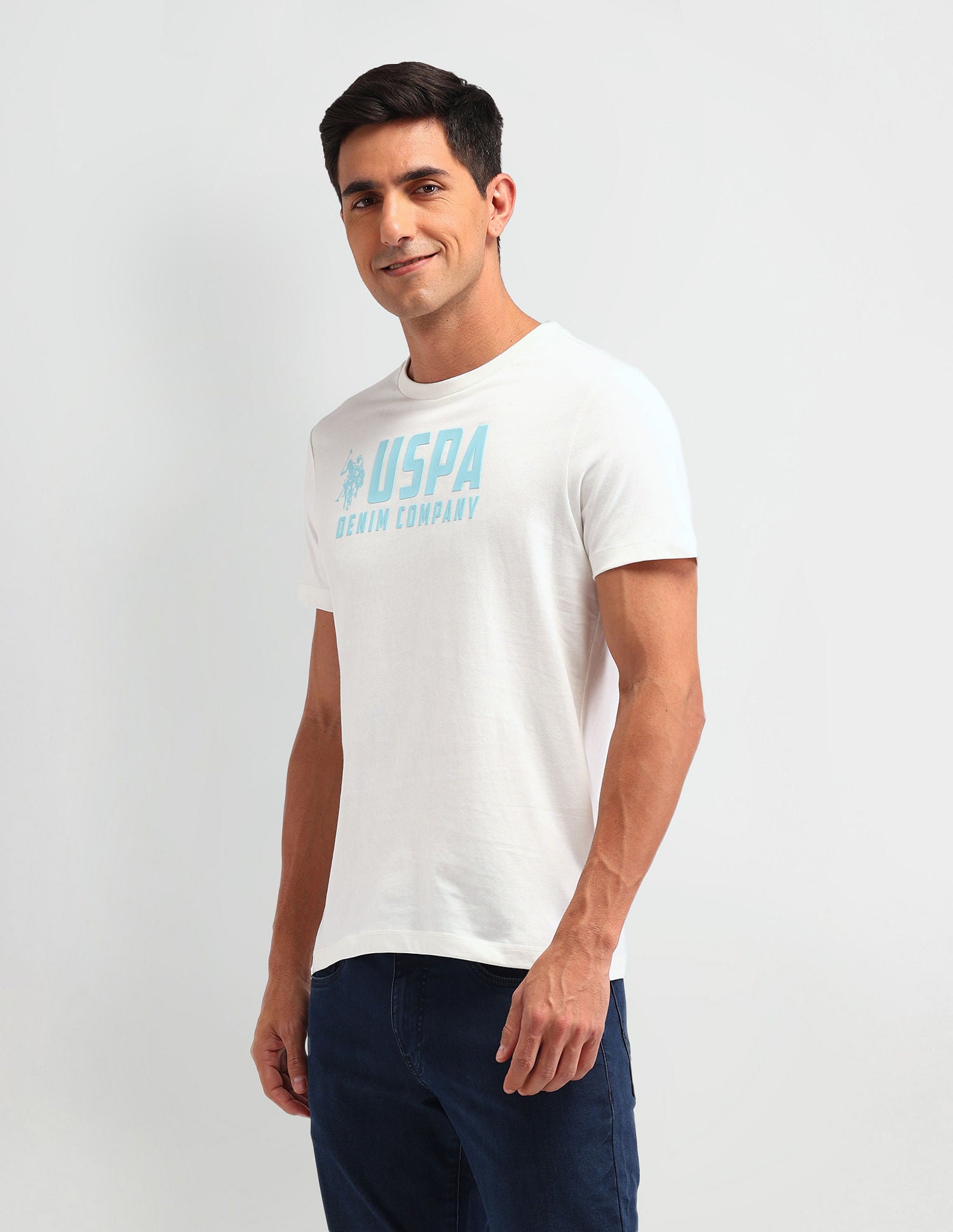 Collegiate Muscle Fit Brand T-Shirt Ivory - U.S. POLO ASSN. | Large