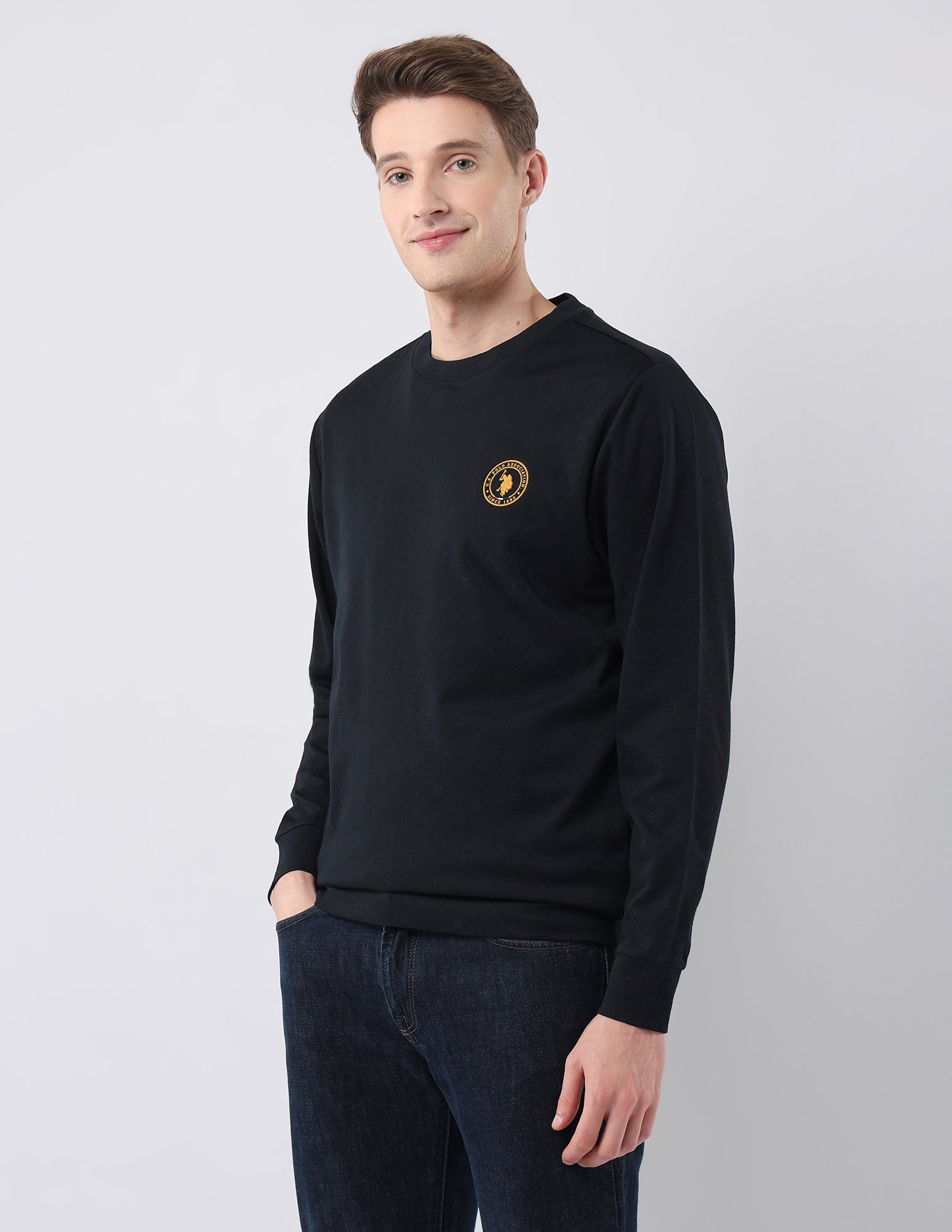 Self Design Brand Regular Fit Sweatshirt Navy - U.S. POLO ASSN. | Large