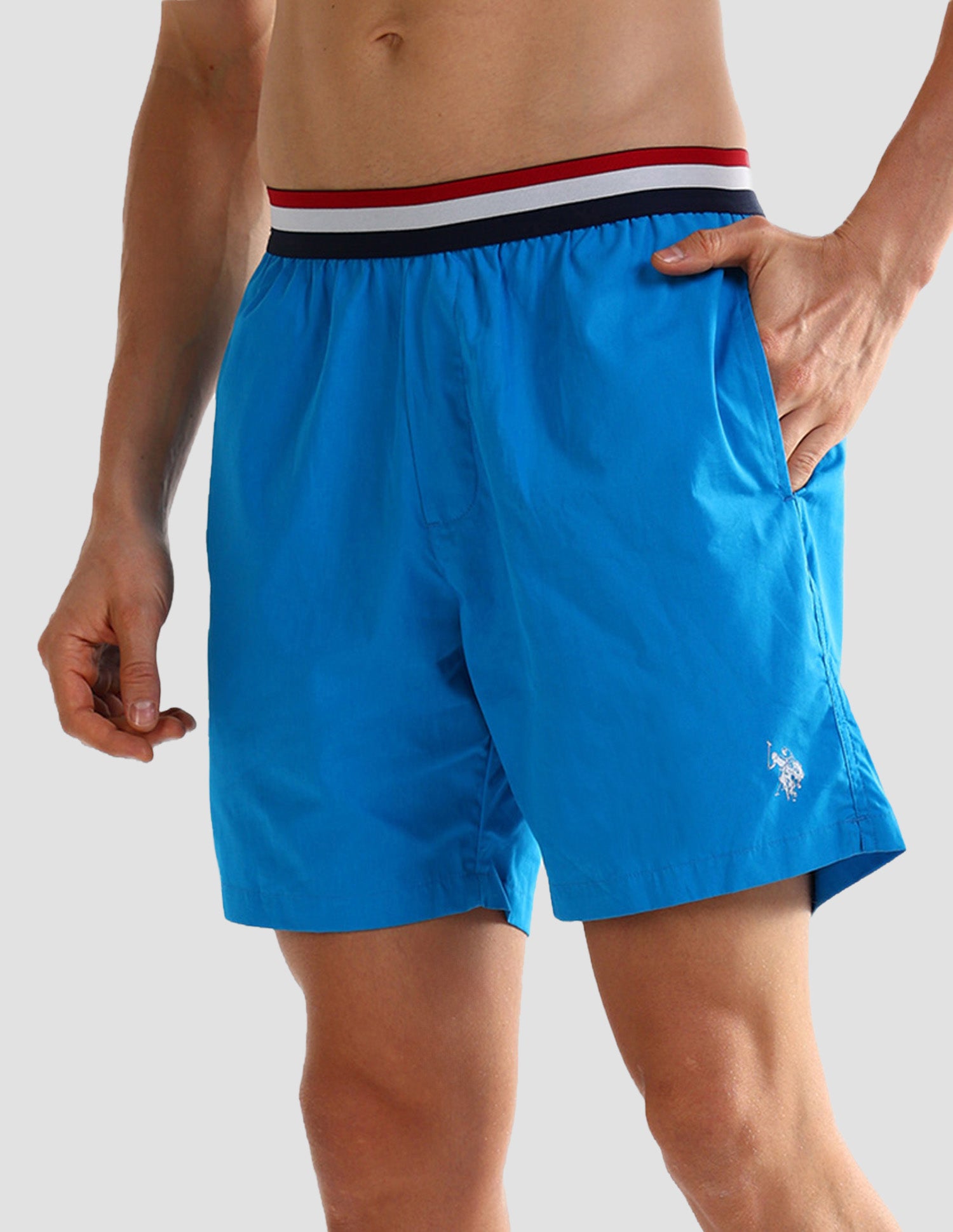 Solid Pure Cotton Boxers - Pack Of 1 Blue - U.S. POLO ASSN. | Large