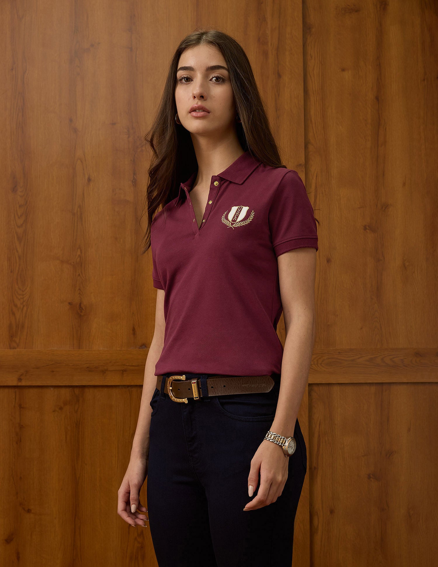 Regular 3 Button Polo With Embroidery Wine - U.S. POLO ASSN. | Large