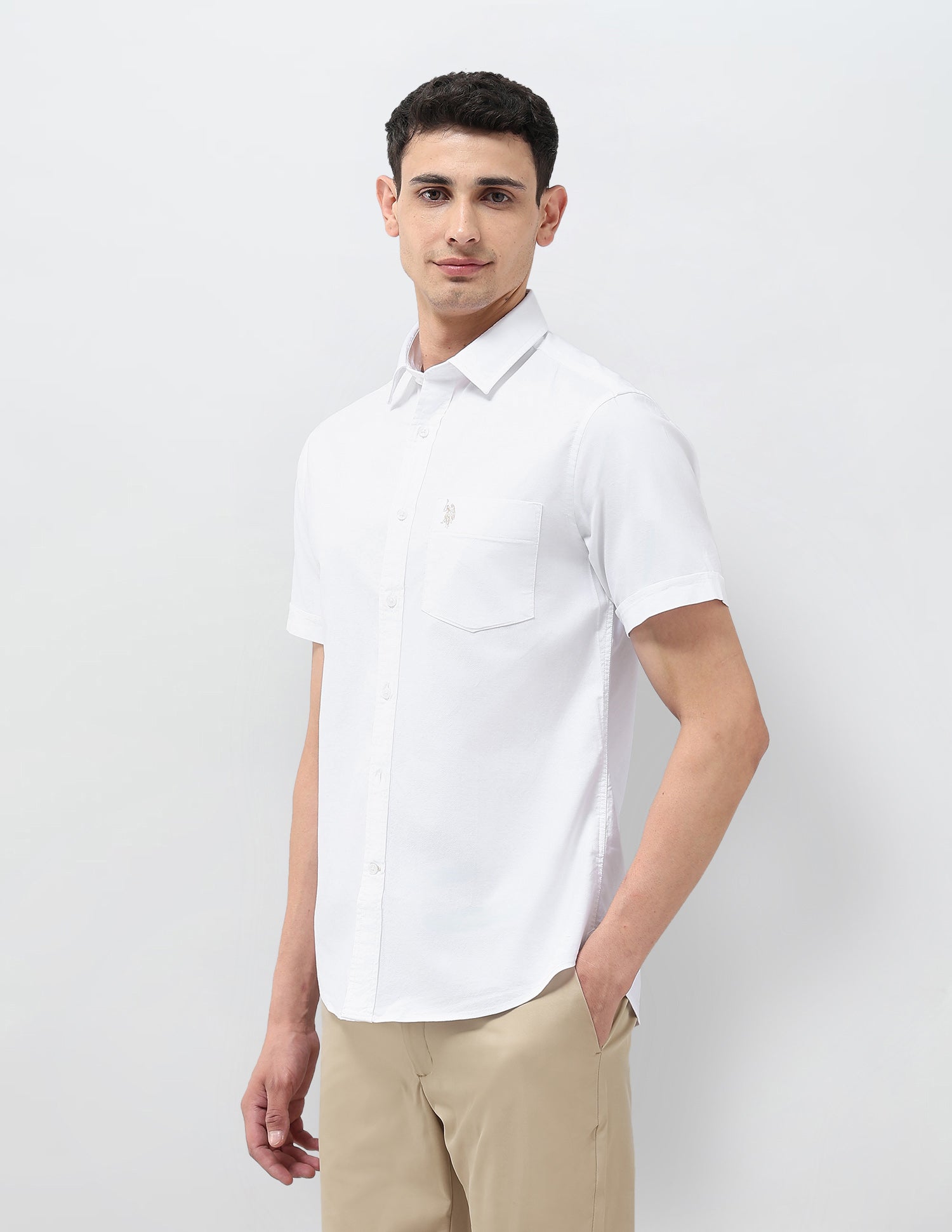 Tailored Fit Oxford Shirt White - U.S. Polo Assn. India | Large