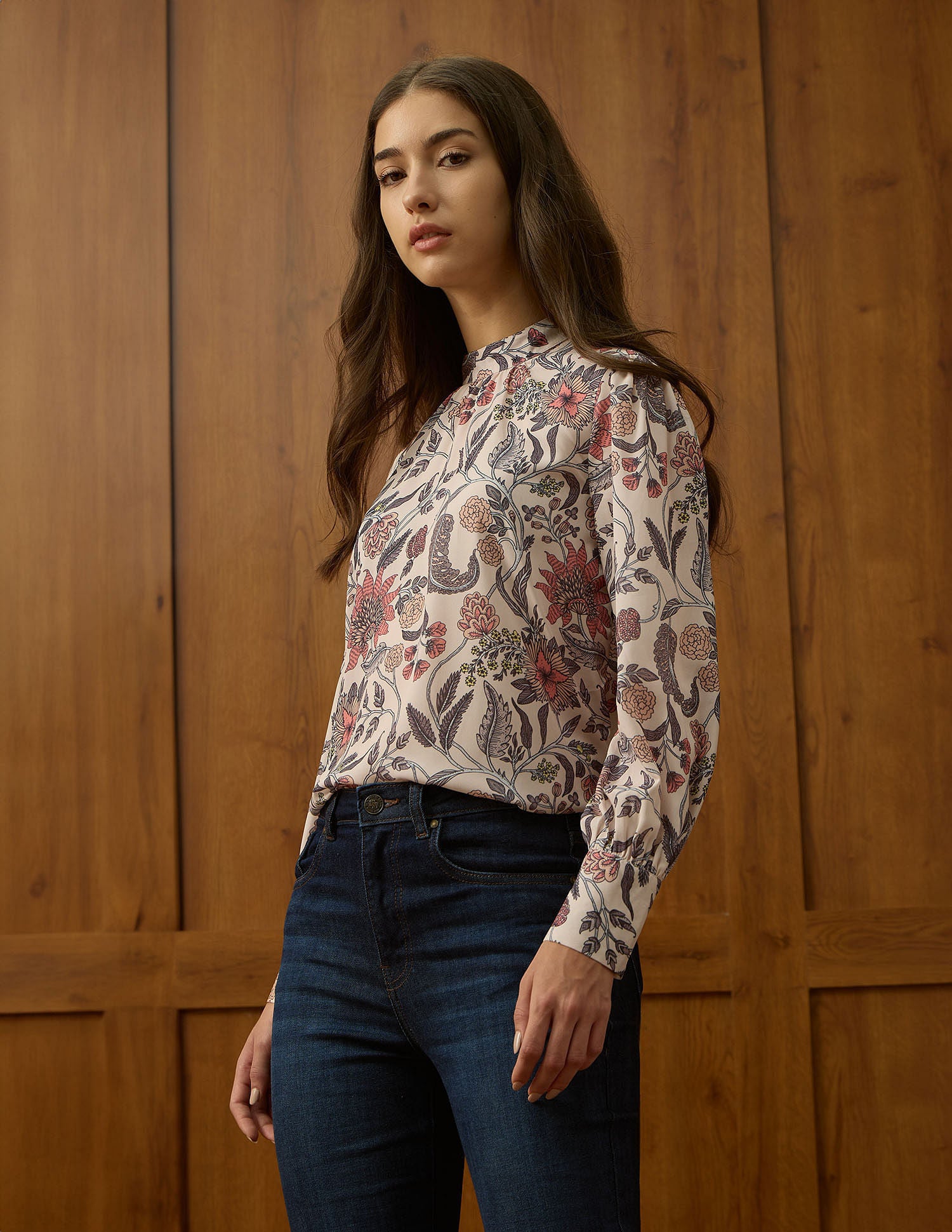 High Neck Floral Printed Top Multi-colour - U.S. POLO ASSN. | Large