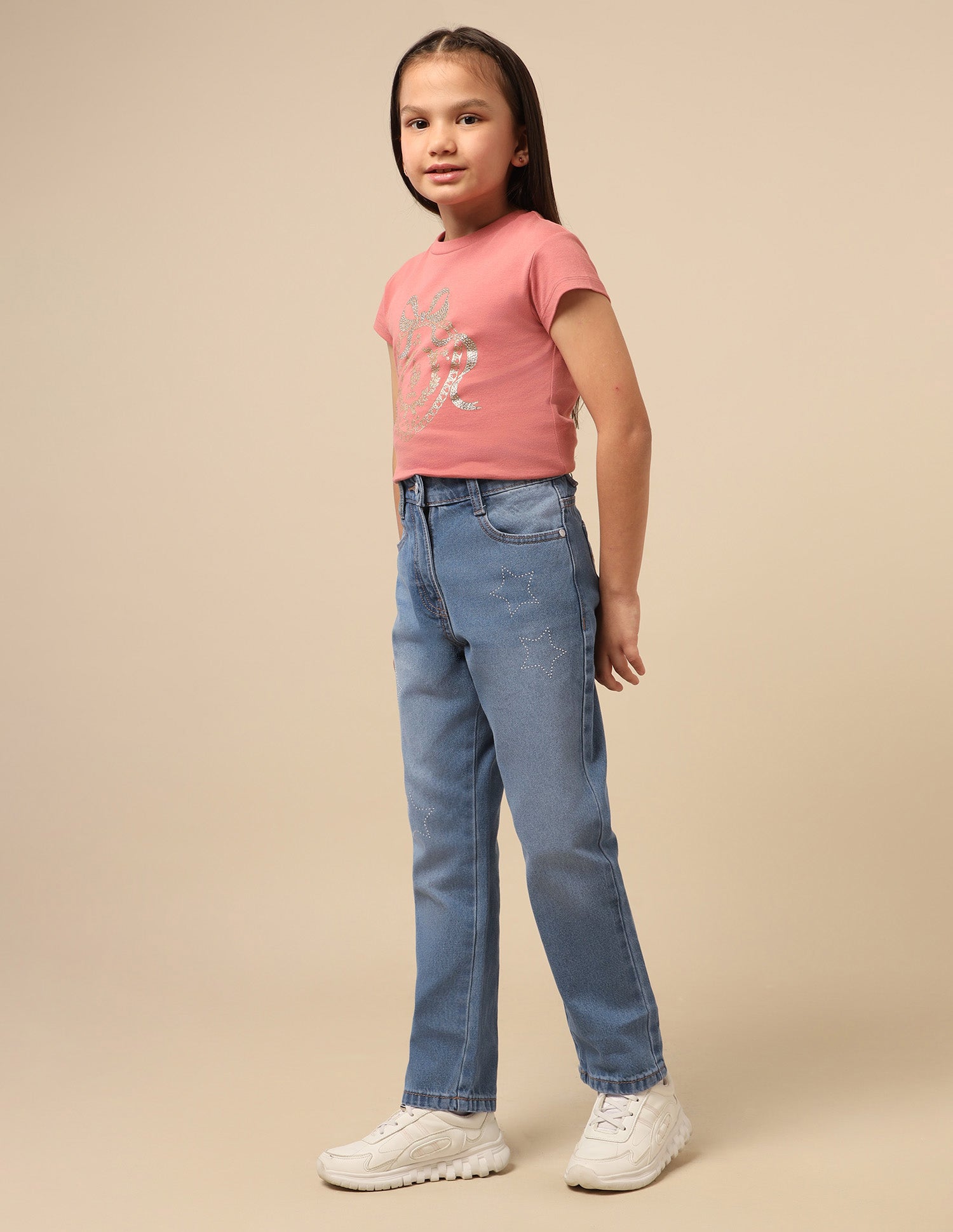 Girls Regular Fit Whiskered Jeans Dark Blue - U.S. POLO ASSN. | Large