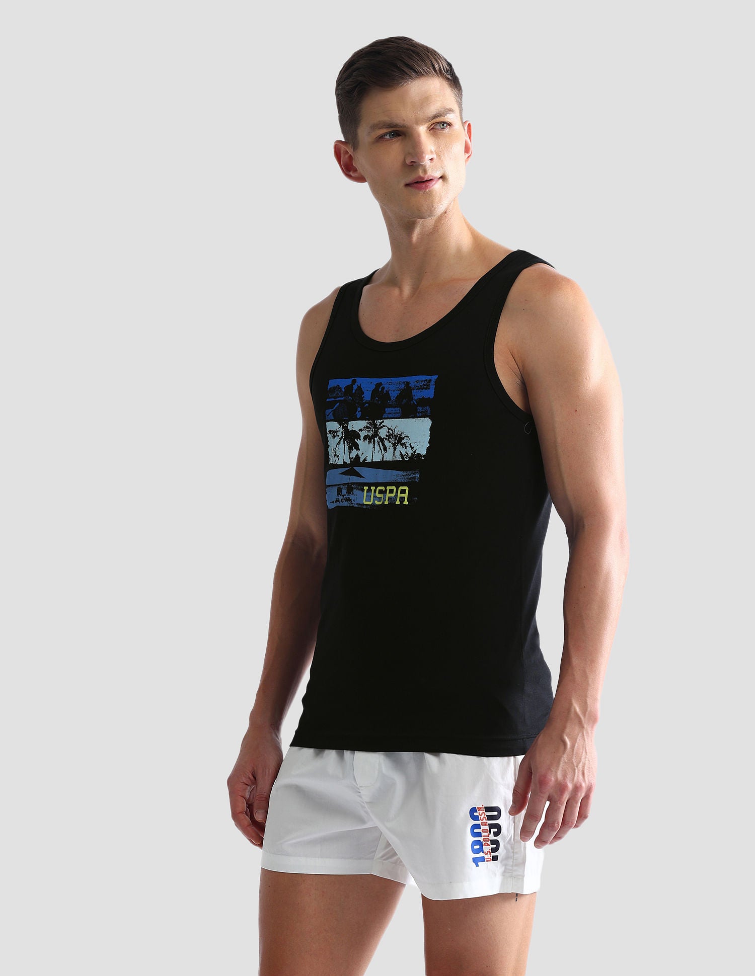 Graphic Print Cotton OEV02 Vest - Pack Of 1 Black - U.S. POLO ASSN. | Large