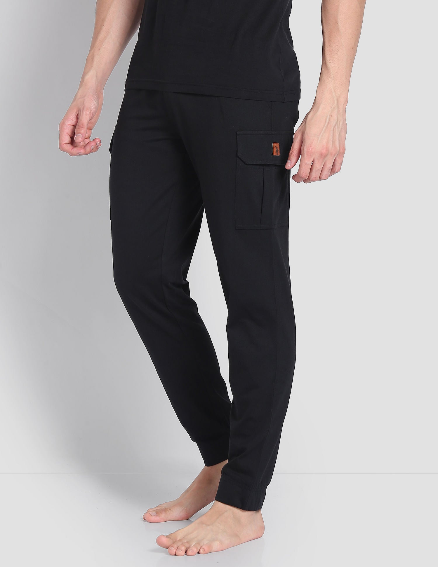 Men Mid Rise Lightweight Utility Cargo Joggers Black - U.S. POLO ASSN. | Large