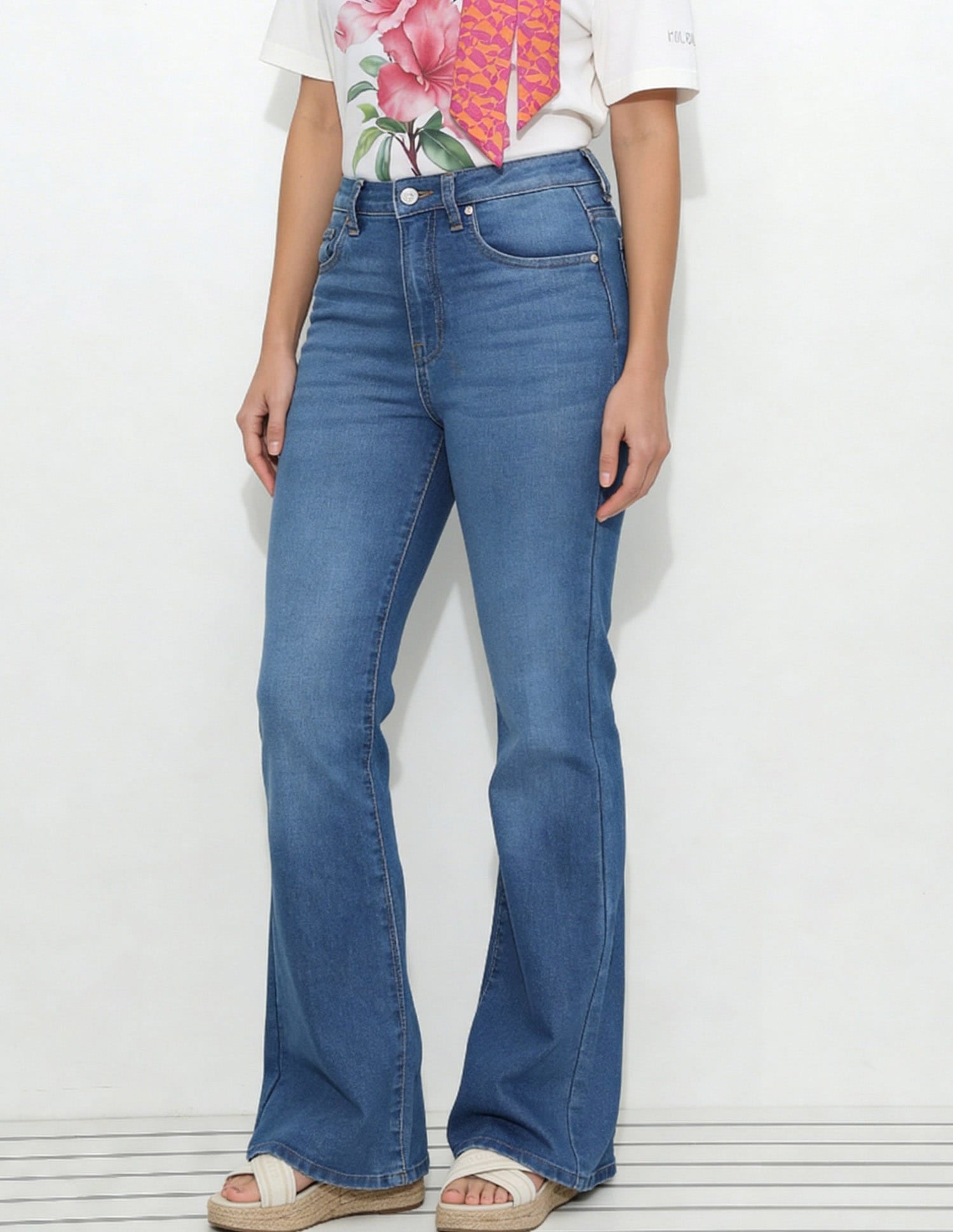 High Rise Flared Fit Jeans Blue - U.S. Polo Assn. India | Large